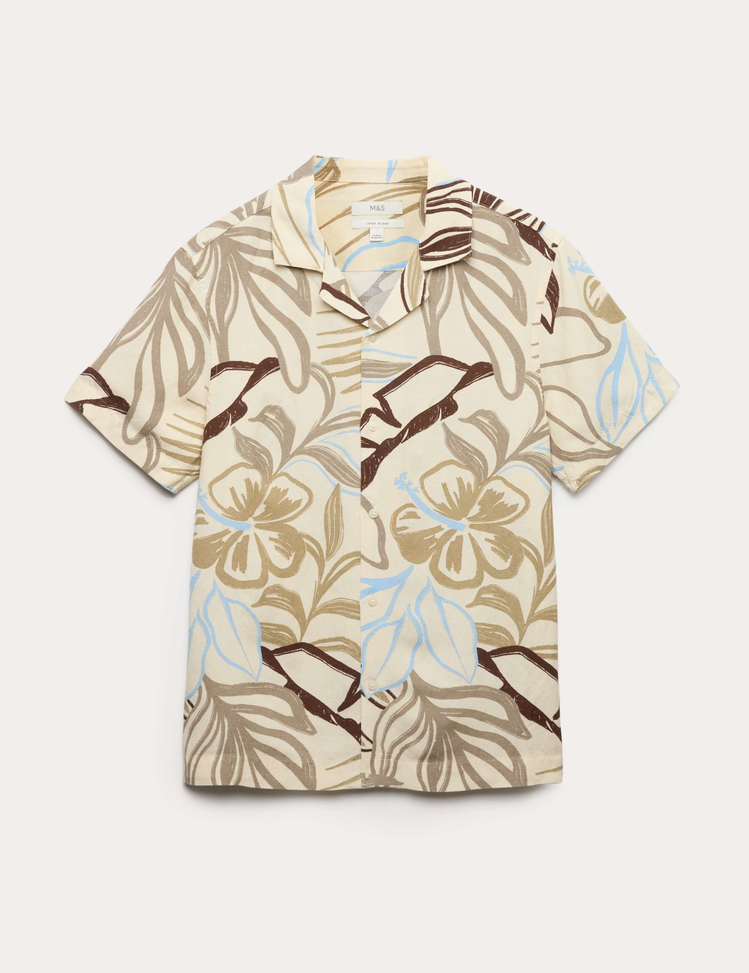 Linen Blend Hawaiian Short Sleeve Shirt 2 of 5