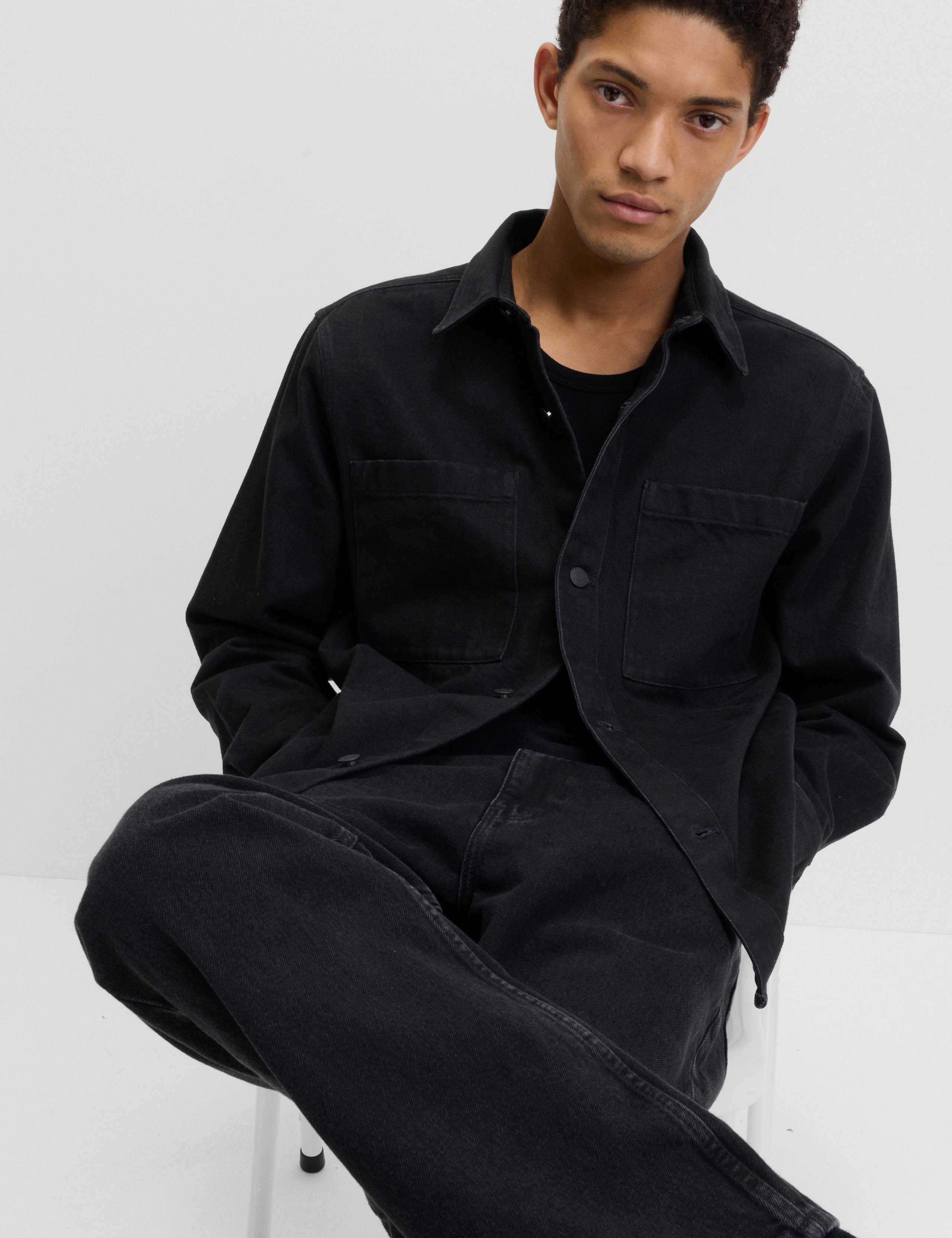 Regular Fit Denim Overshirt 1 of 6