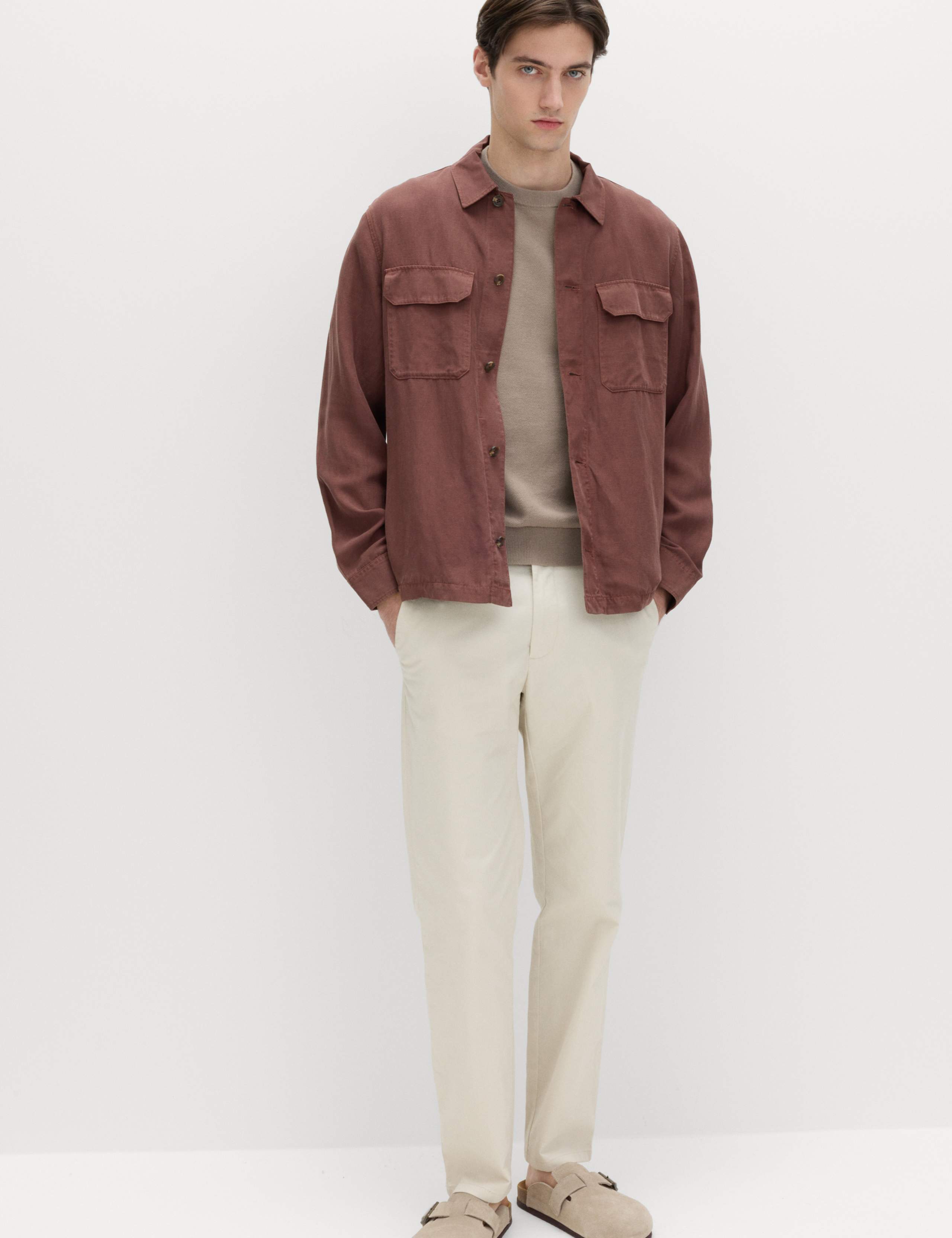 Regular Fit Lyocell Blend Overshirt 1 of 6