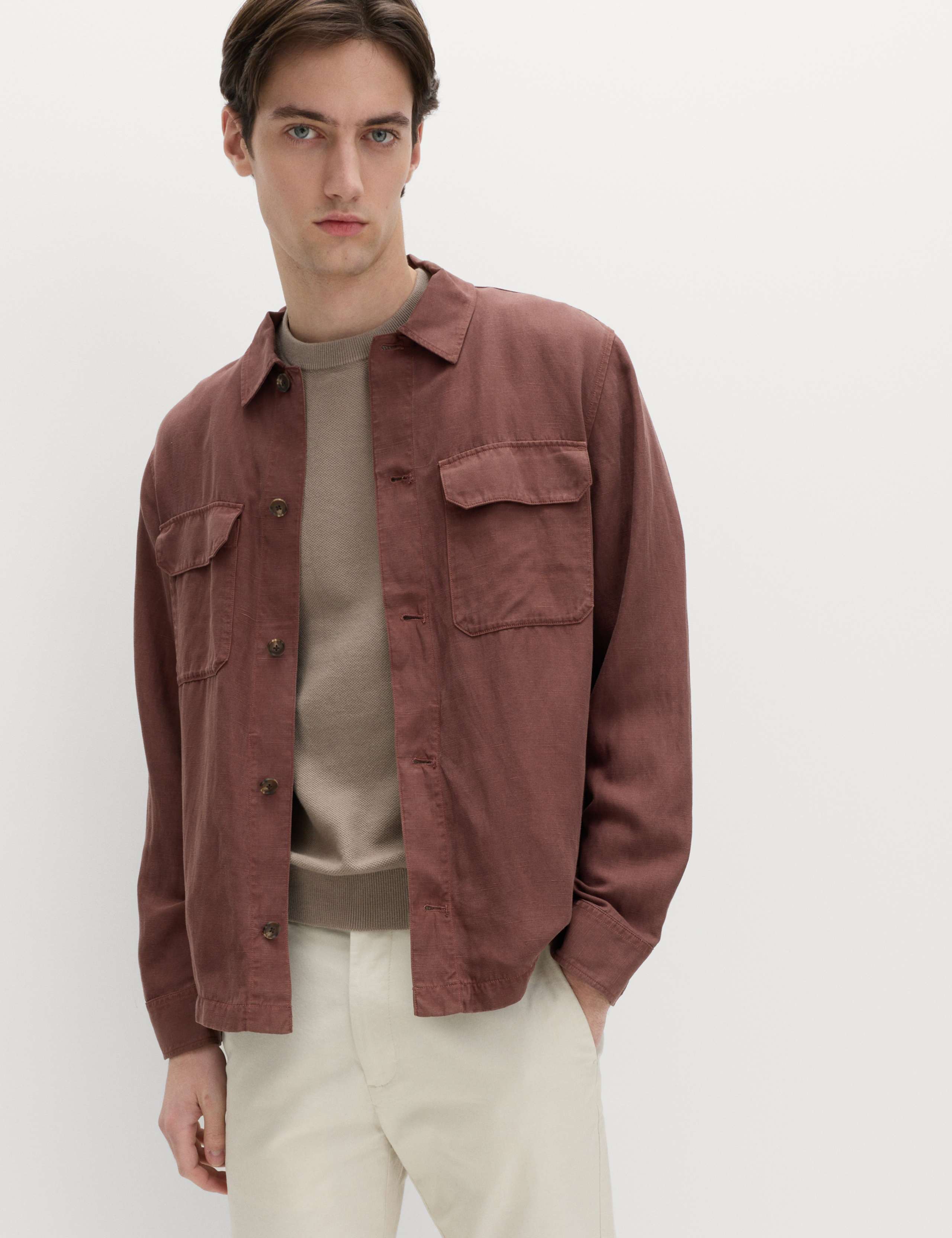 Regular Fit Lyocell Blend Overshirt 3 of 6