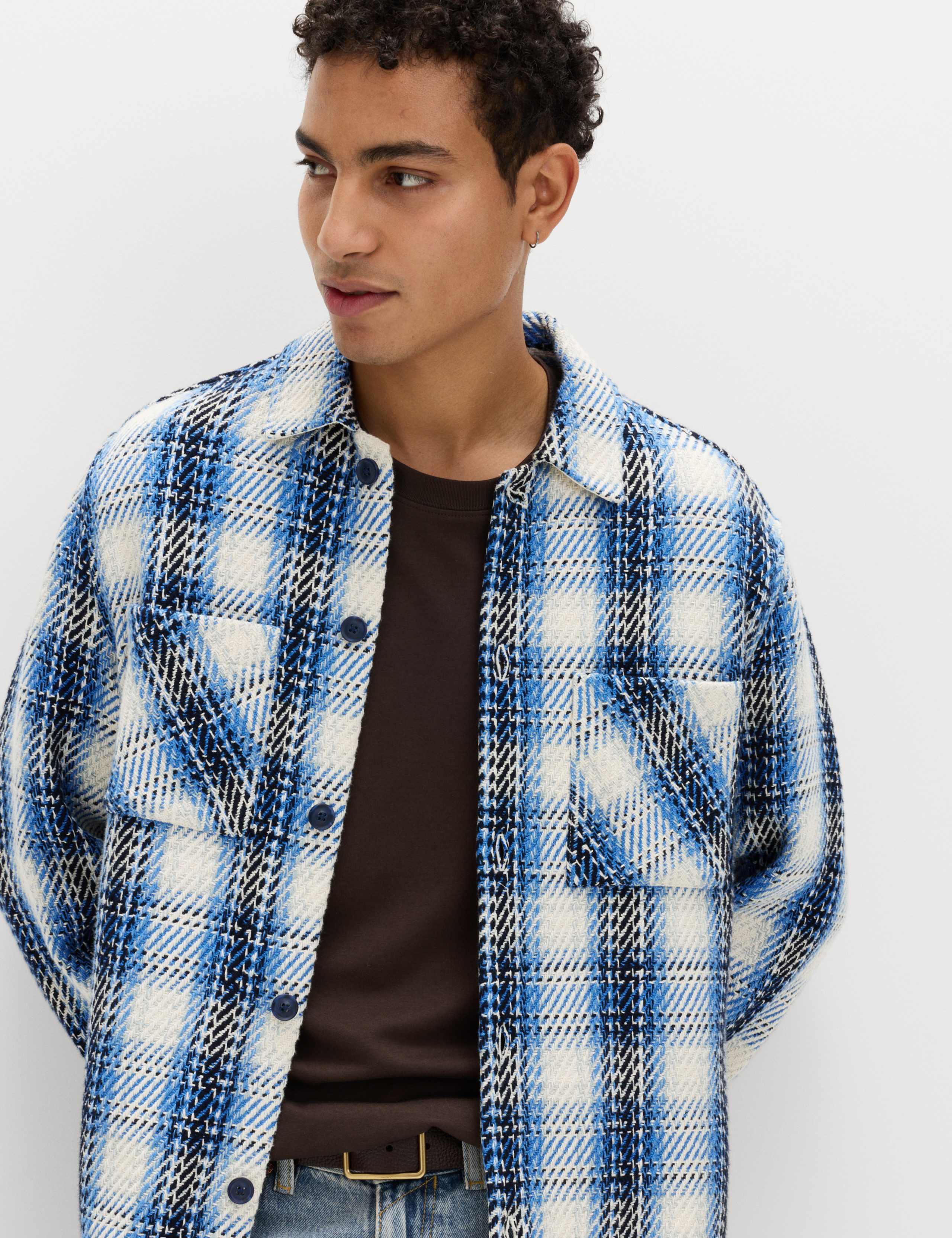 Regular Fit Pure Cotton Checked Overshirt 1 of 6