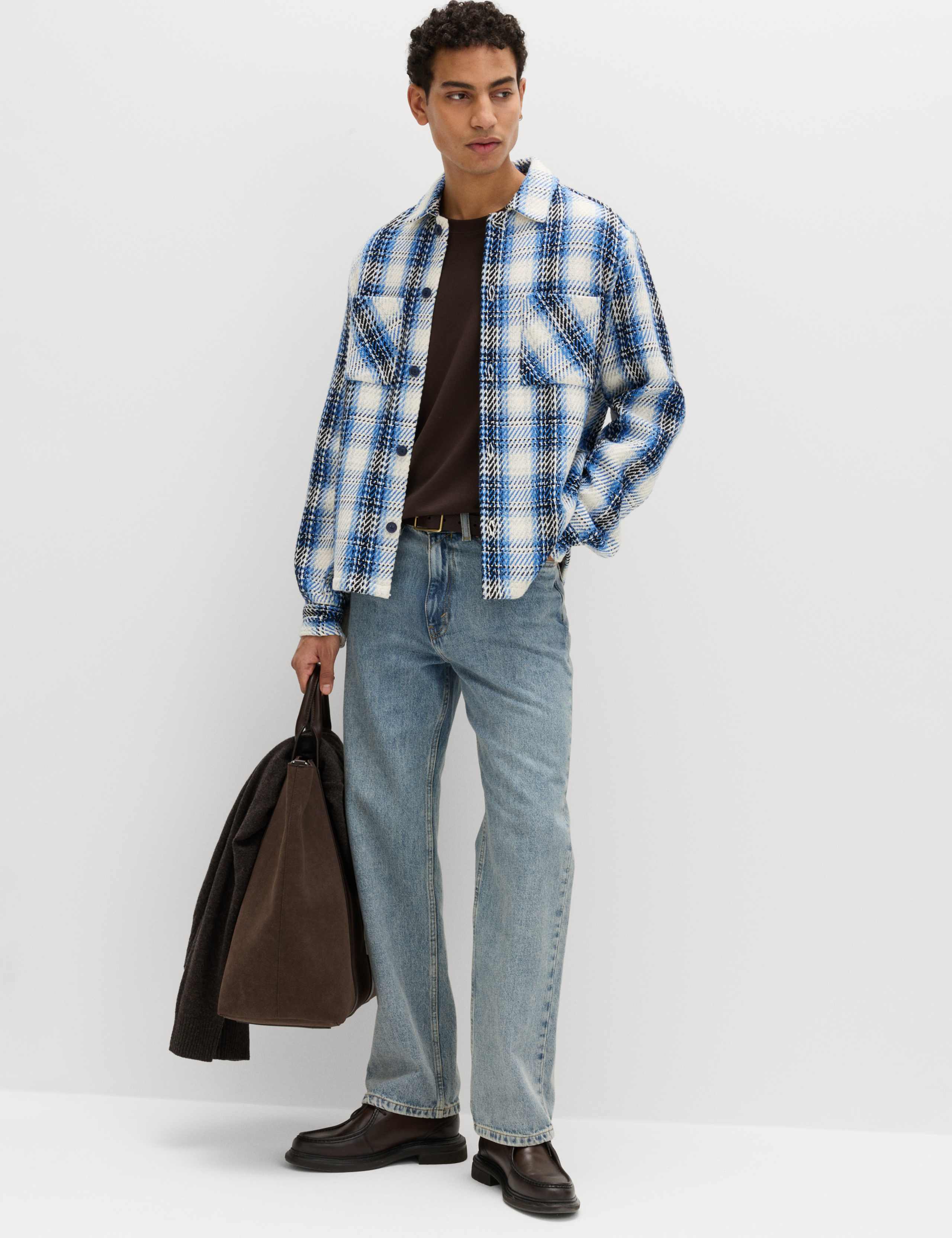 Regular Fit Pure Cotton Checked Overshirt 3 of 6