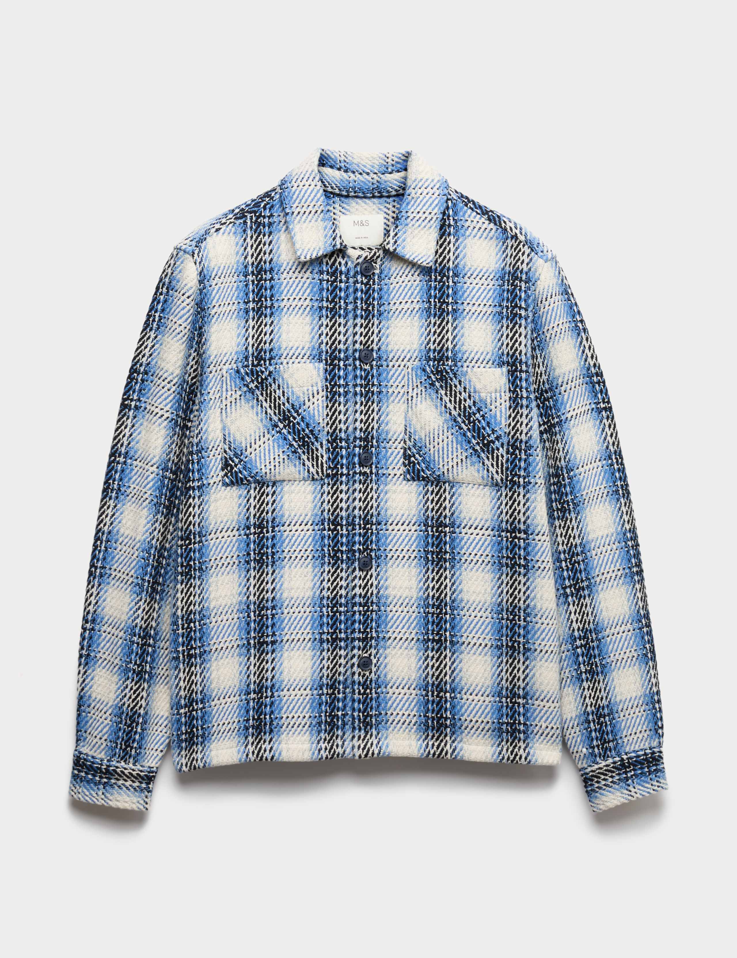 Regular Fit Pure Cotton Checked Overshirt 1 of 1