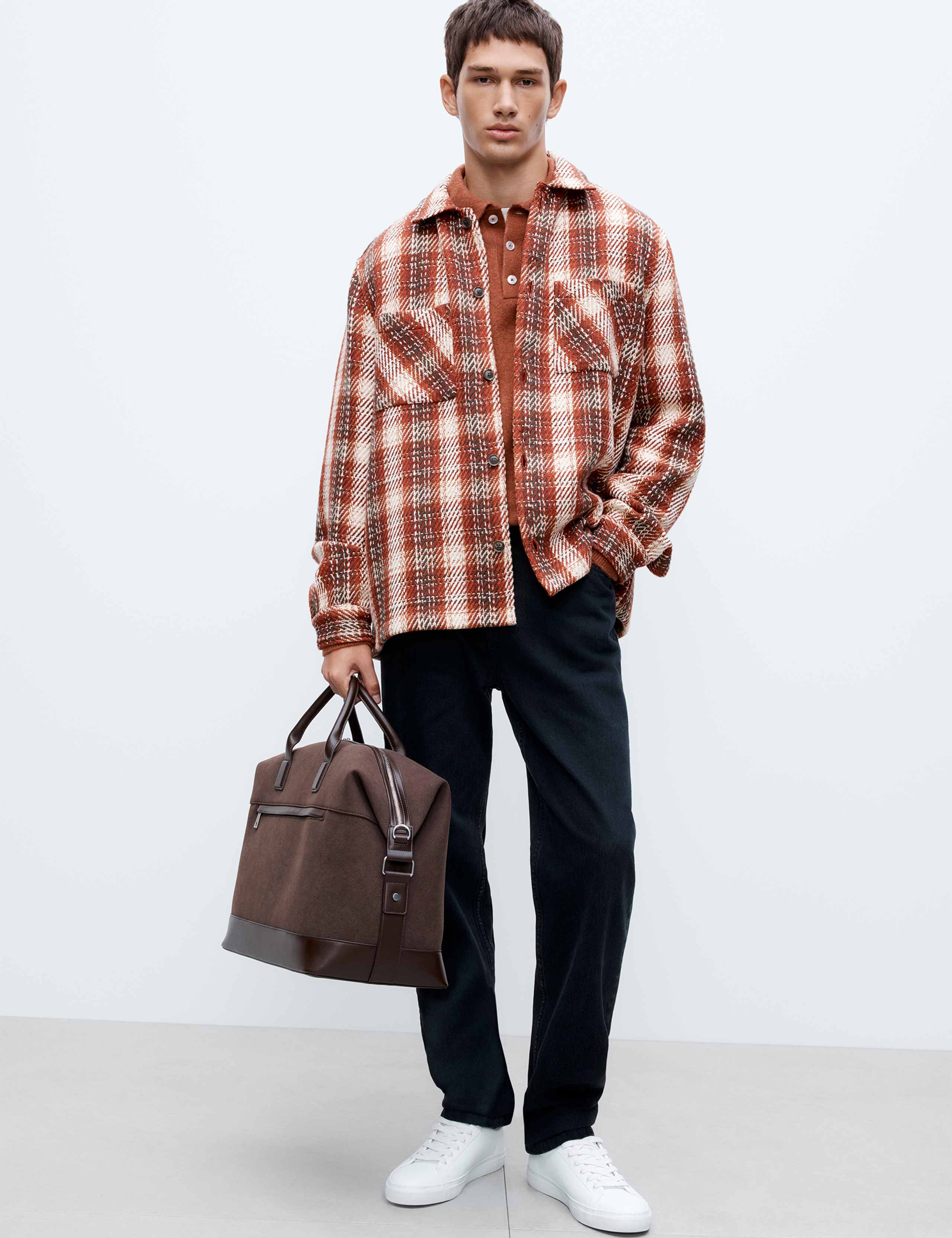 Regular Fit Pure Cotton Checked Overshirt 1 of 6