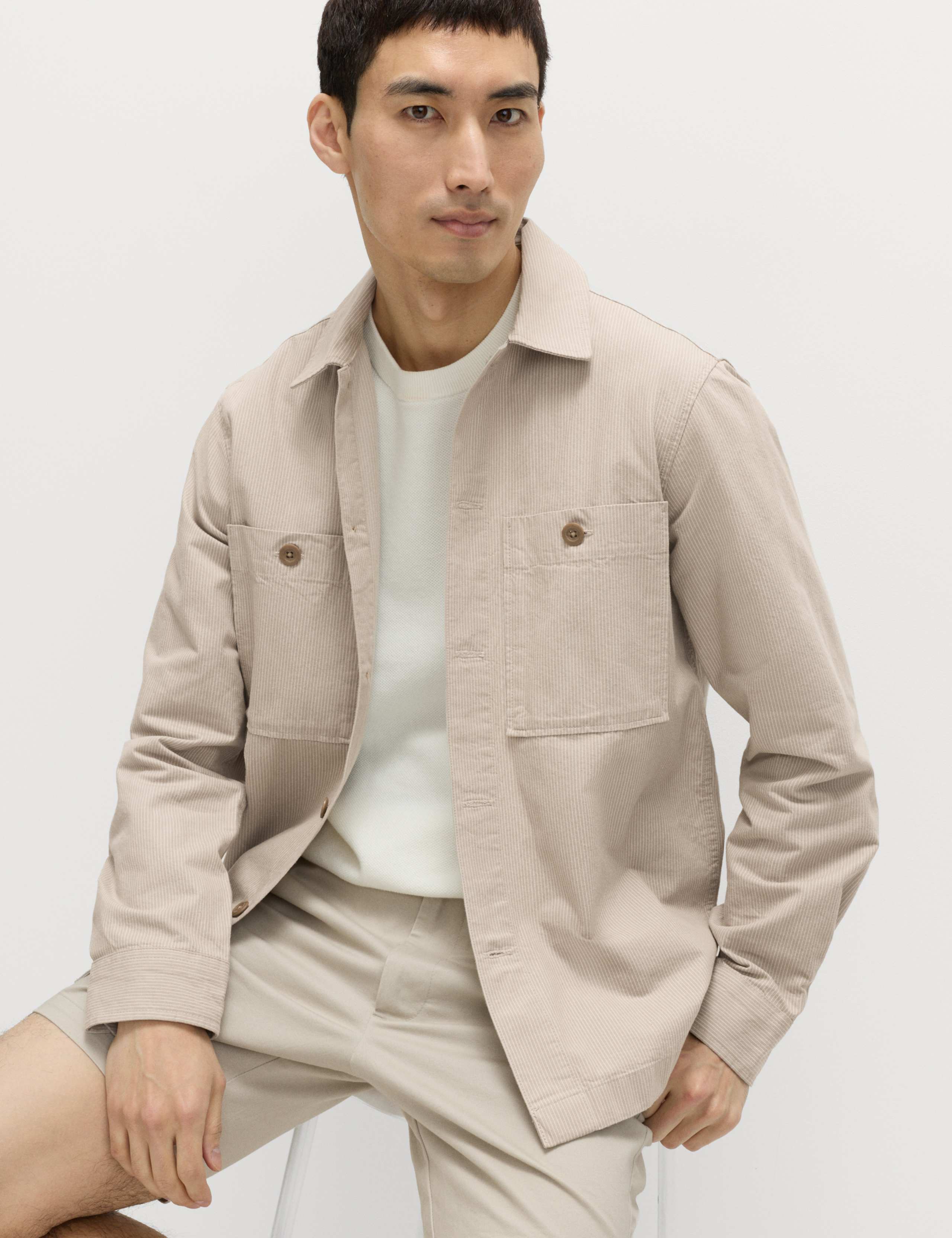 Pure Cotton Striped Overshirt 1 of 7