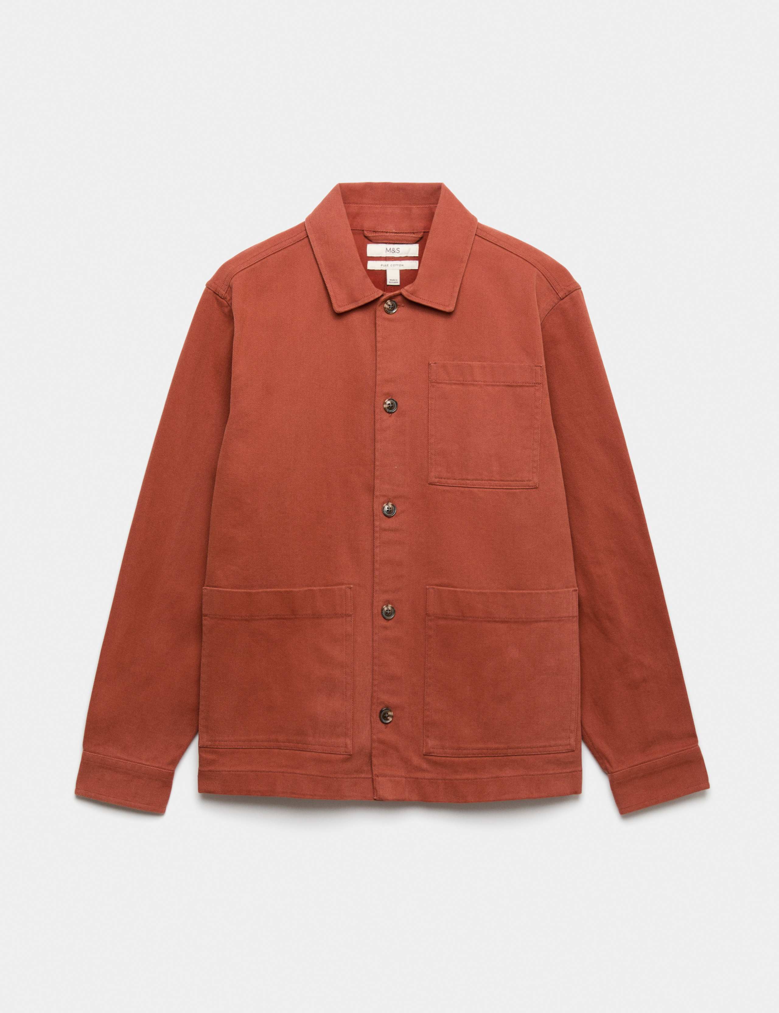 Regular Fit Pure Cotton Twill Overshirt 2 of 6