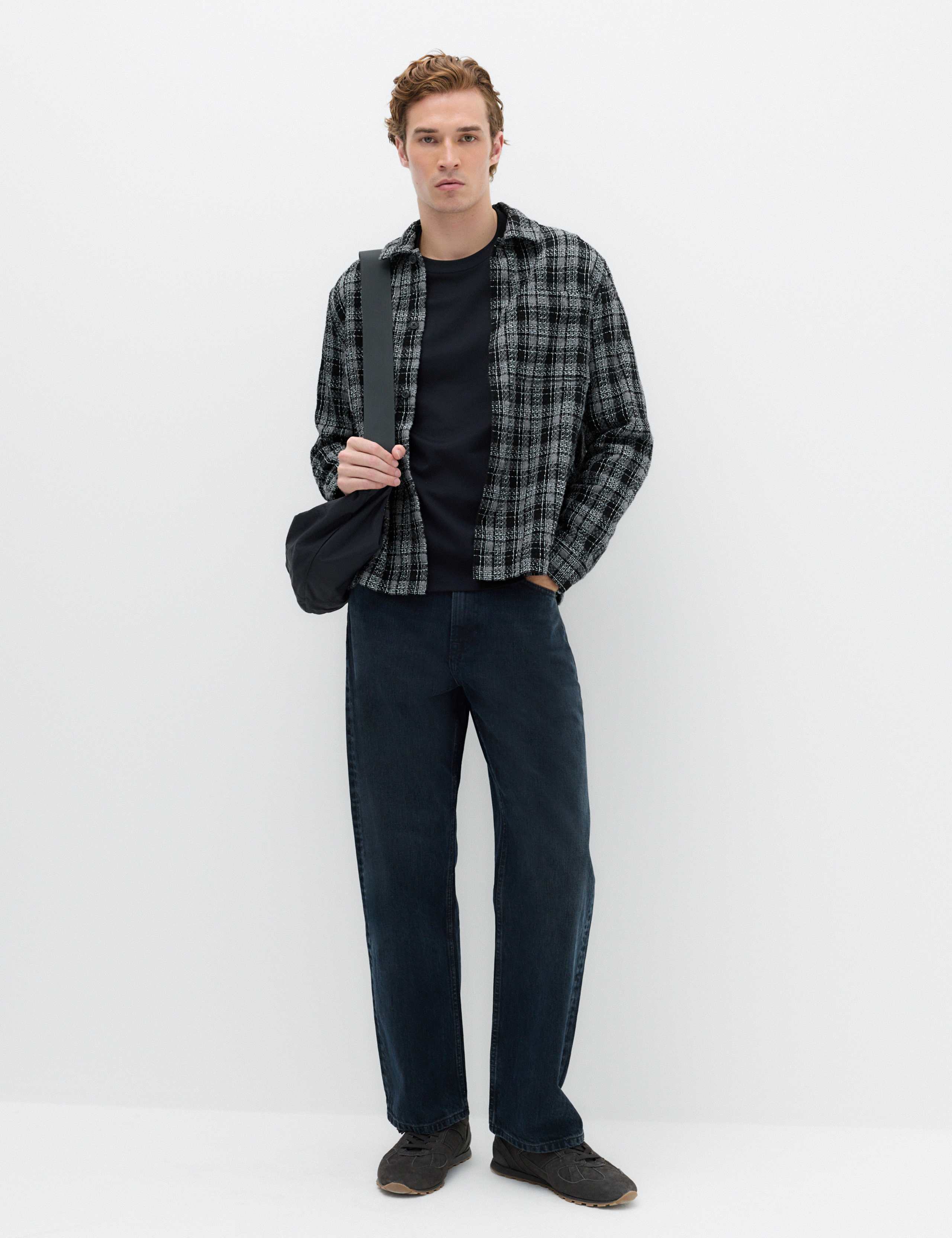 Regular Fit Cotton Rich Textured Checked Overshirt 6 of 7