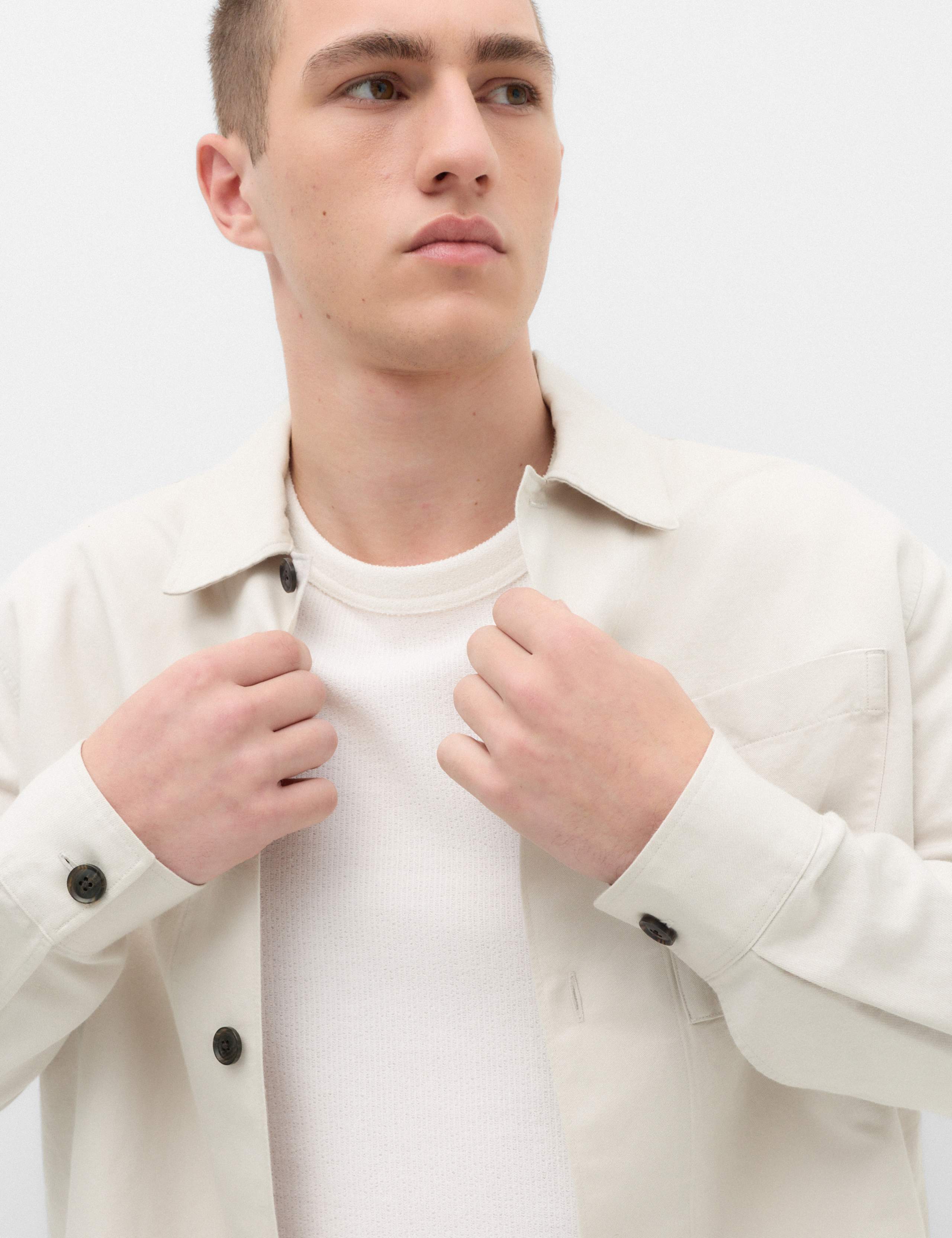 Regular Fit Cotton Linen Blend Overshirt 3 of 6