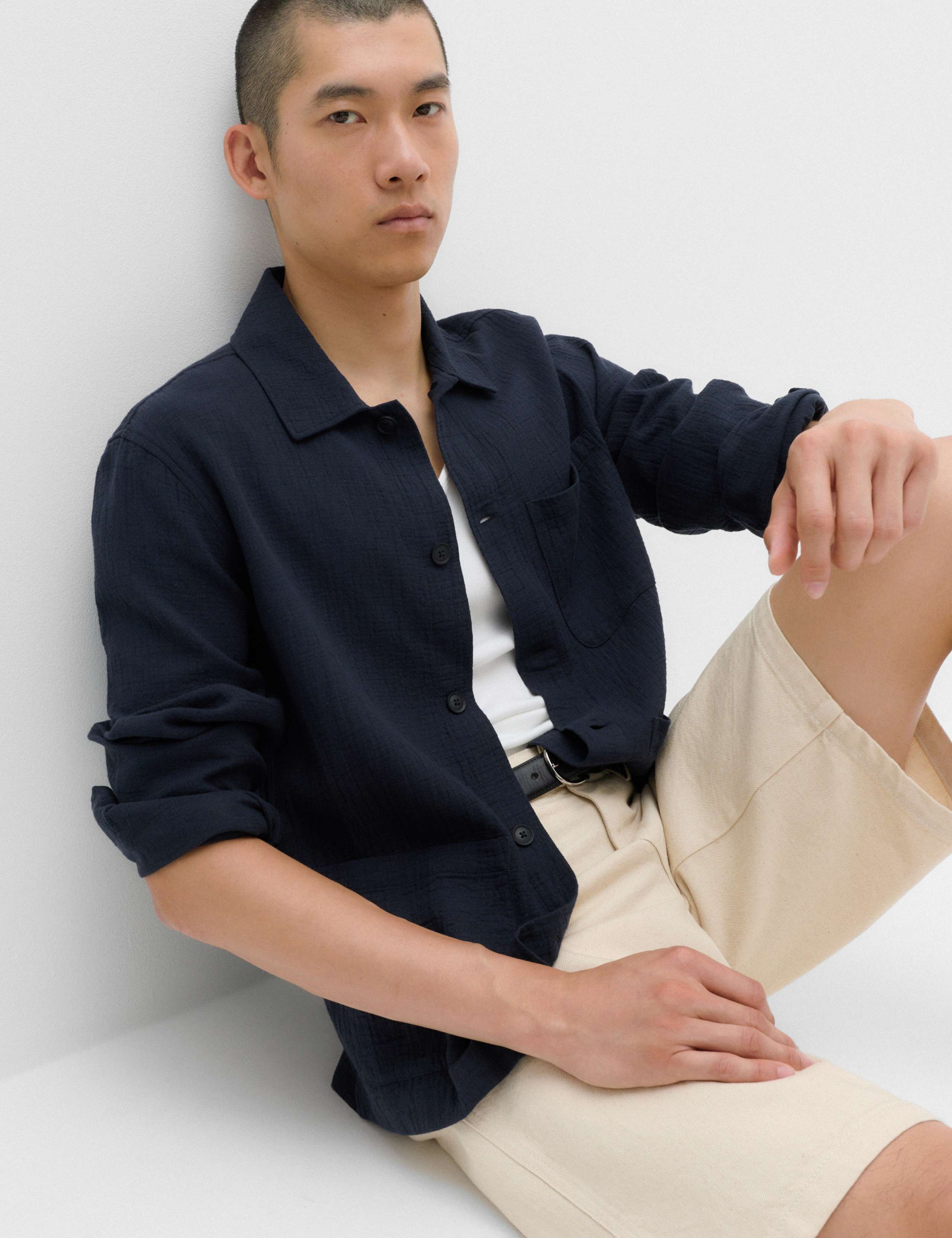Pure Cotton Double Cloth Overshirt 1 of 6