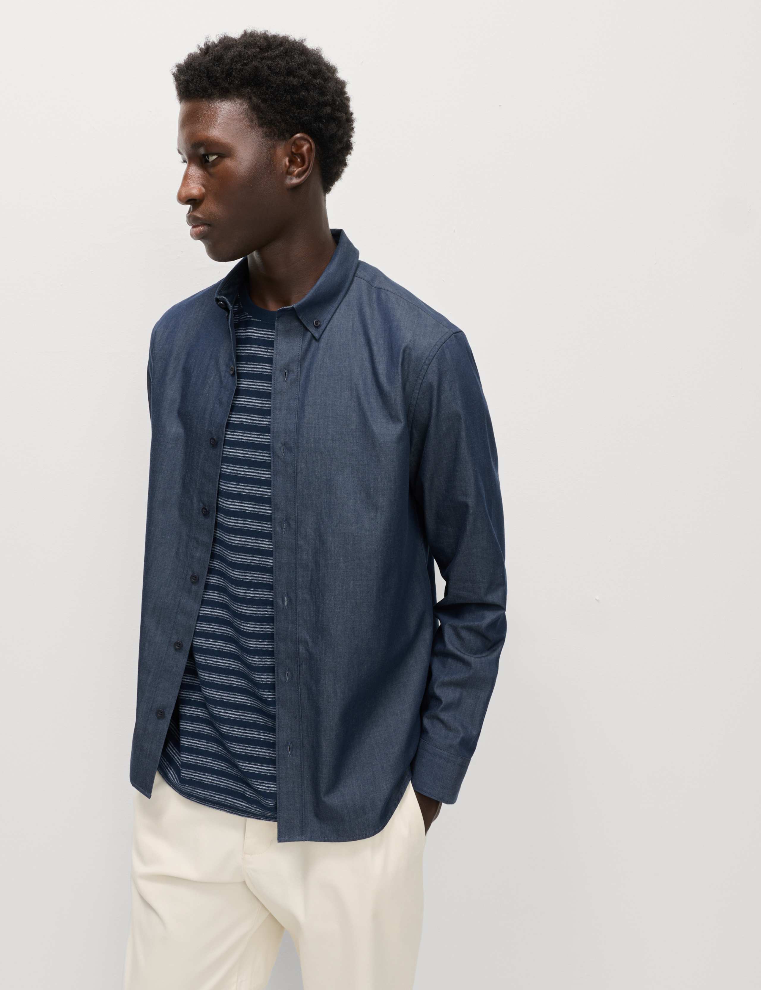 Regular Fit Easy Iron Denim Shirt 1 of 5