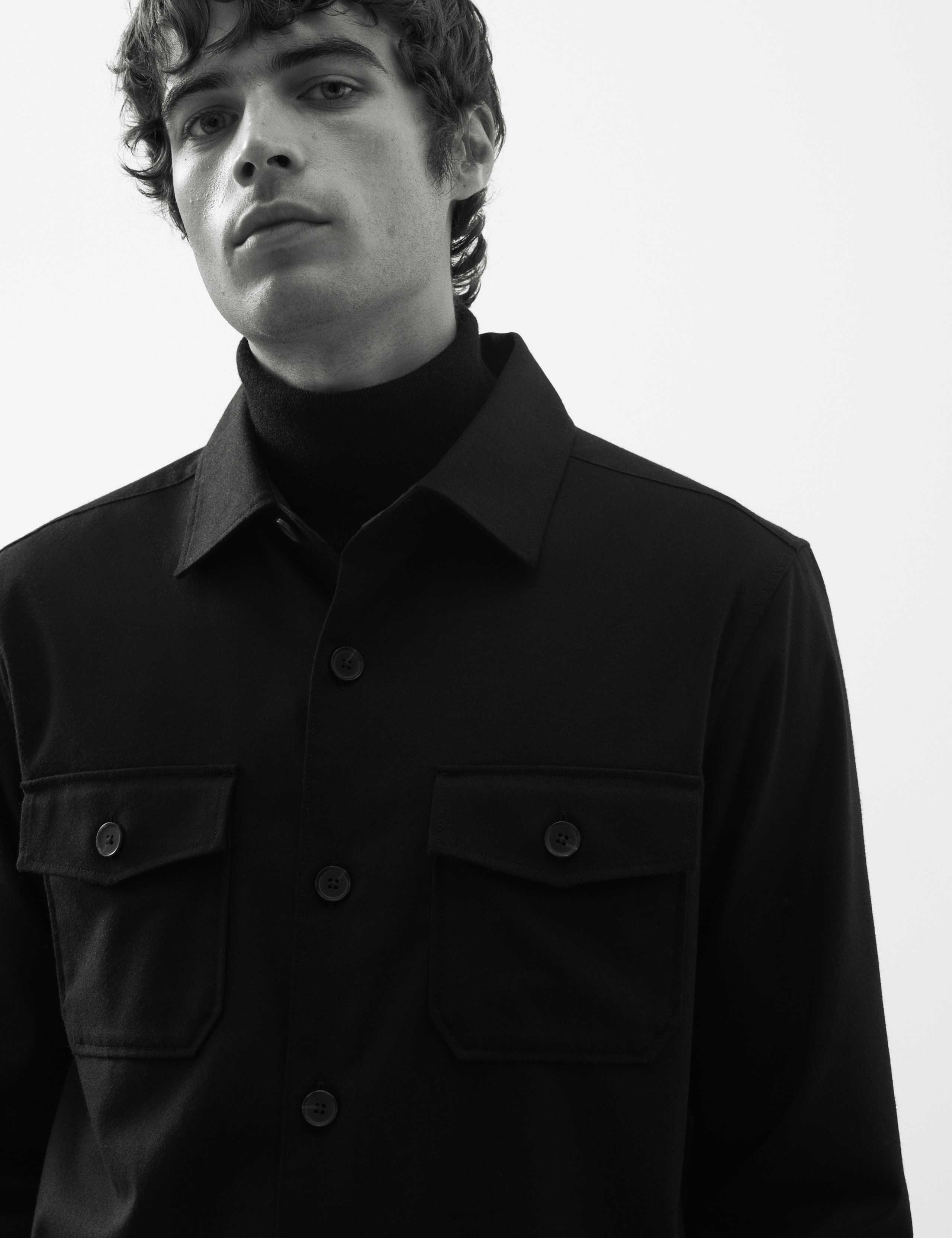 Regular Fit Wool Blend Overshirt 4 of 7