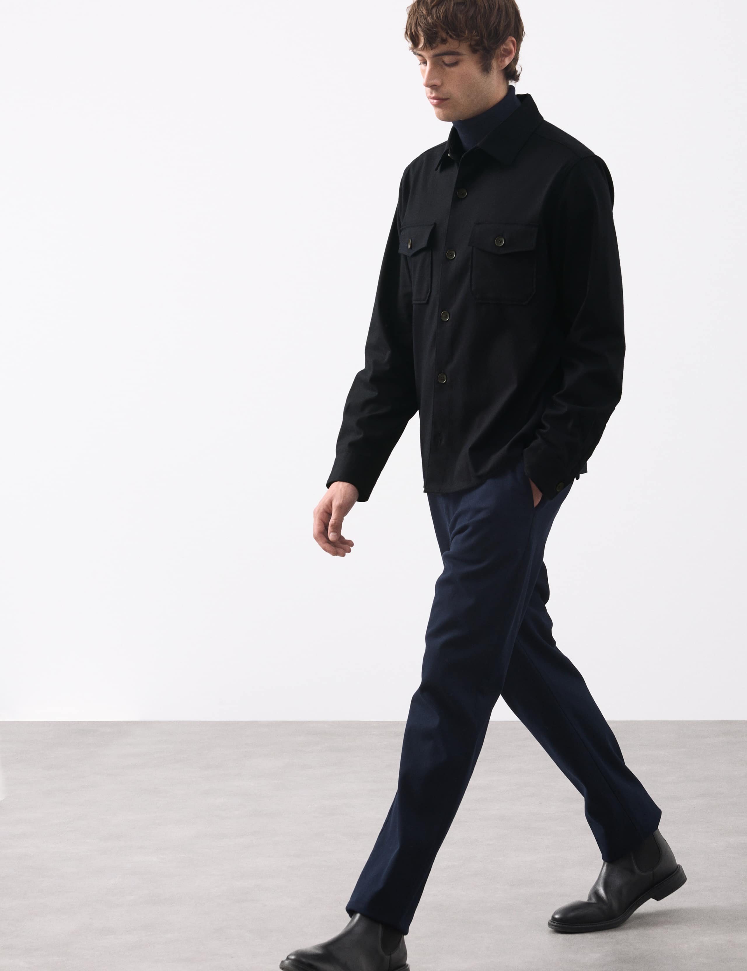 Regular Fit Wool Blend Overshirt 6 of 7
