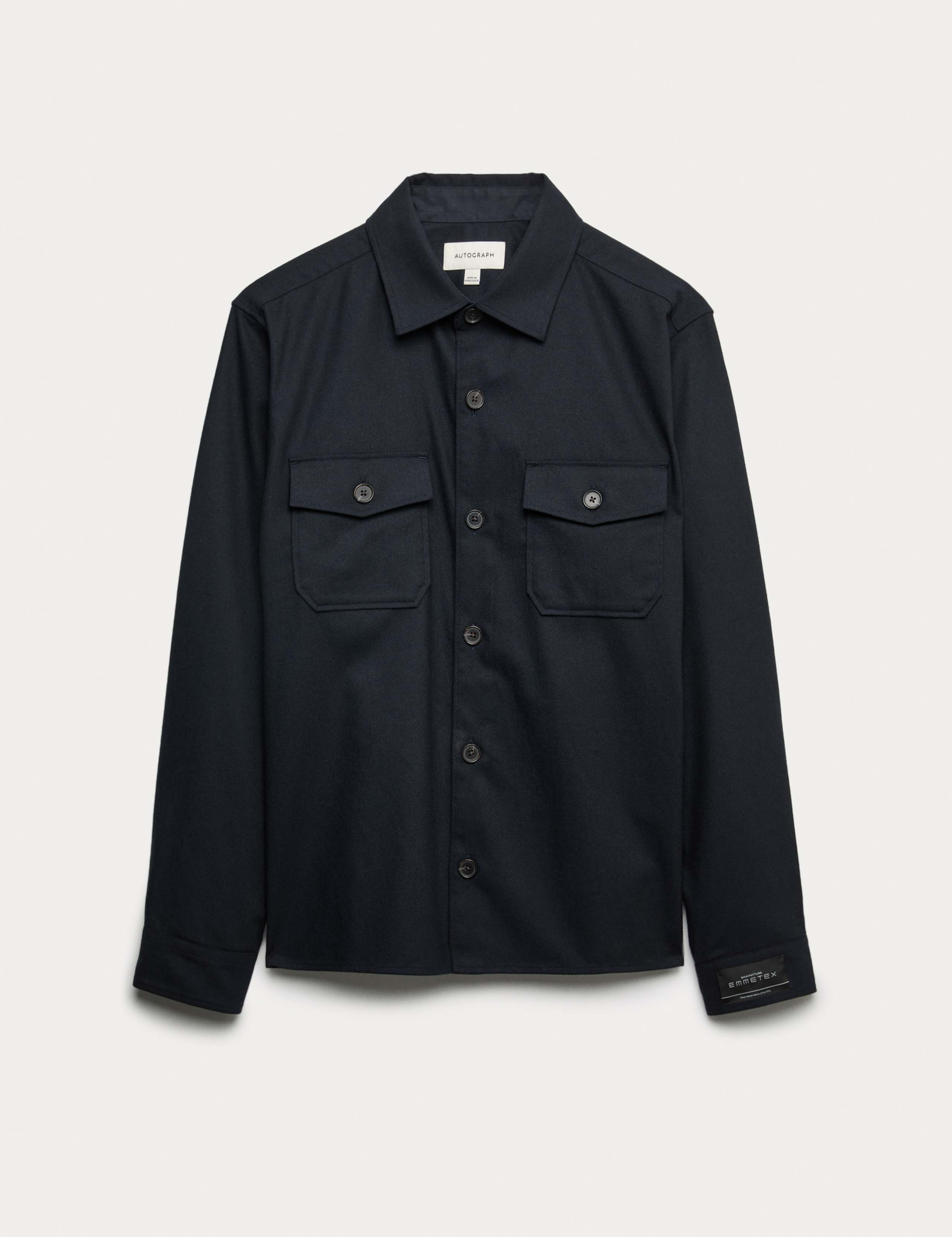Regular Fit Wool Blend Overshirt 2 of 7