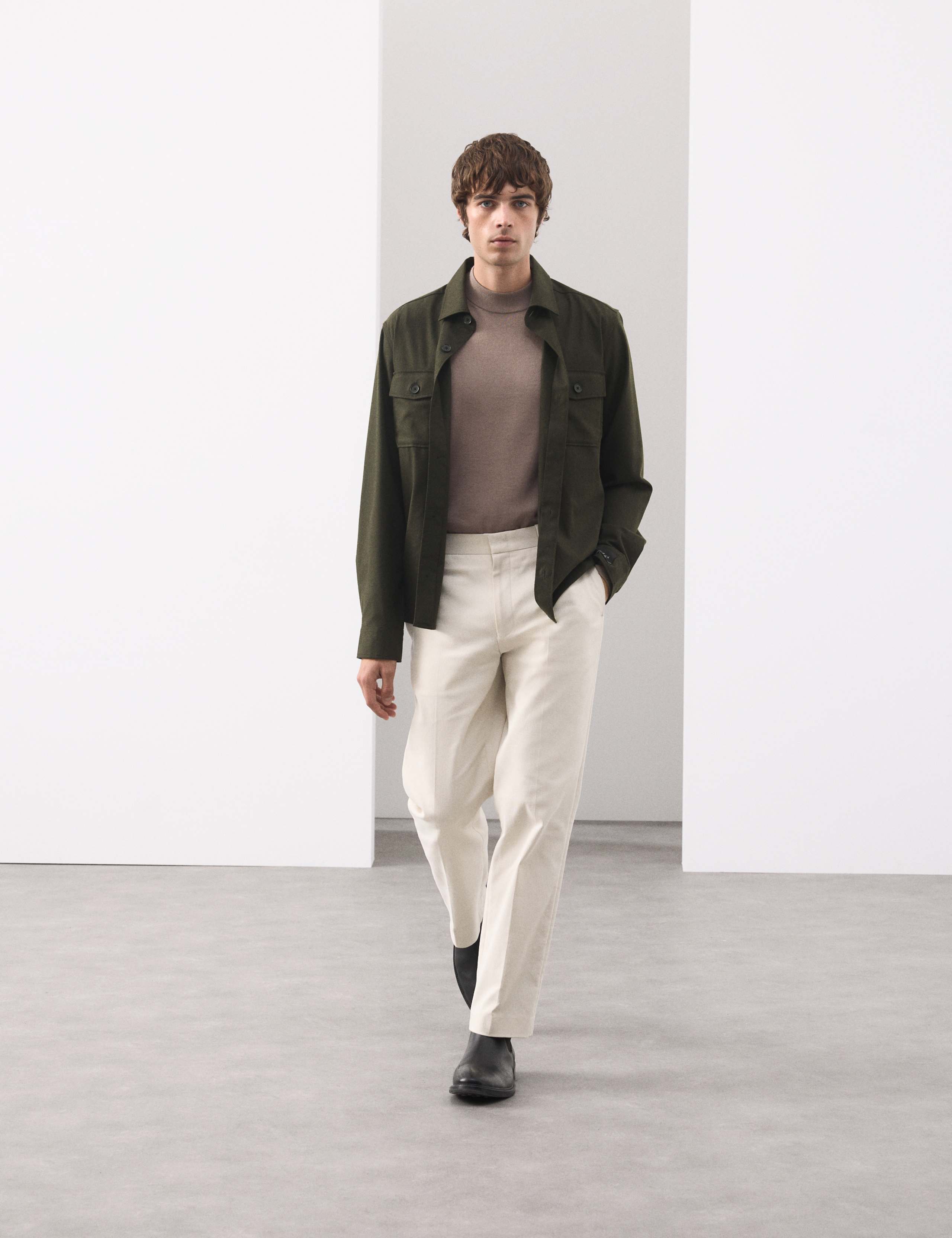 Regular Fit Wool Blend Overshirt 3 of 7