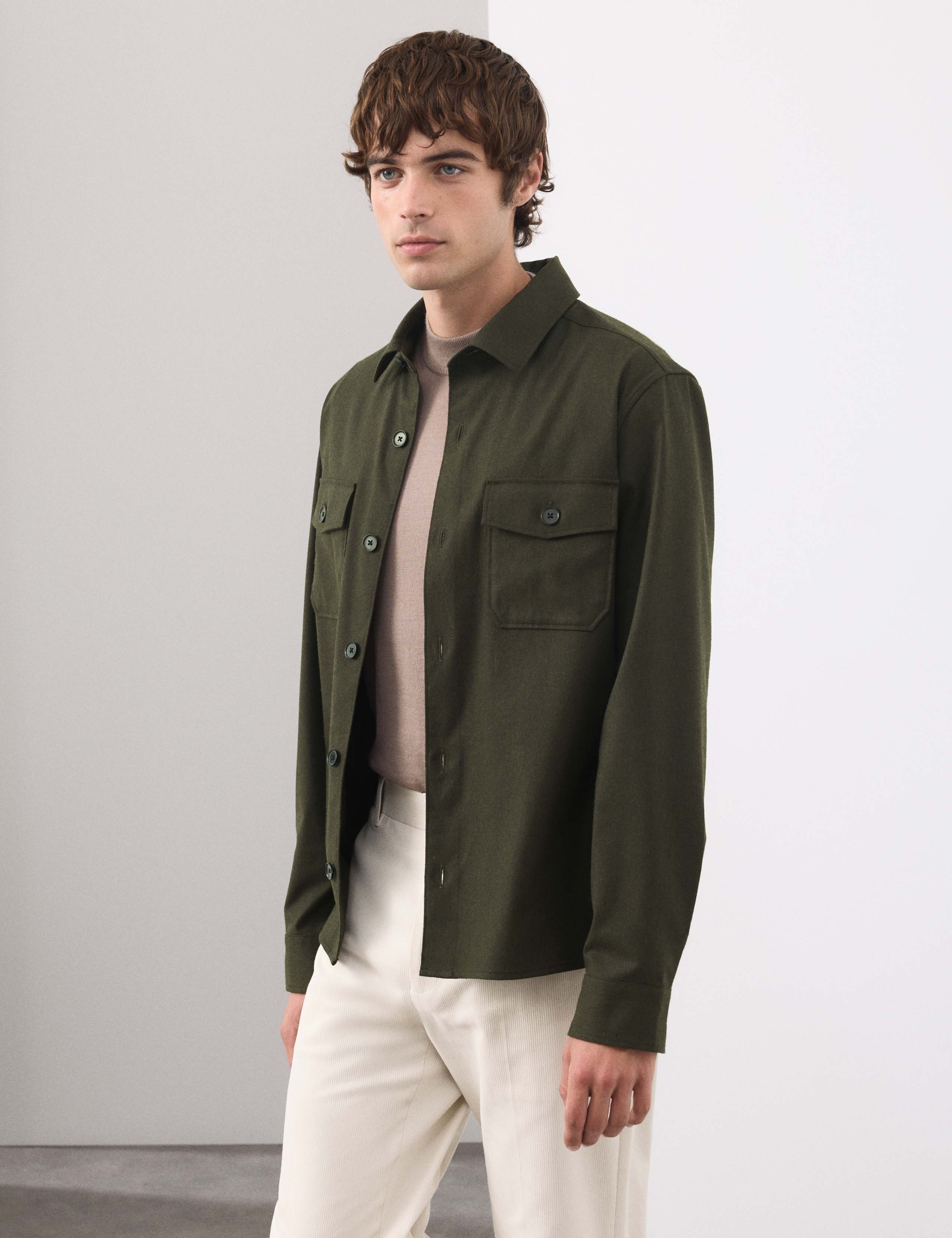 Regular Fit Wool Blend Overshirt 7 of 7