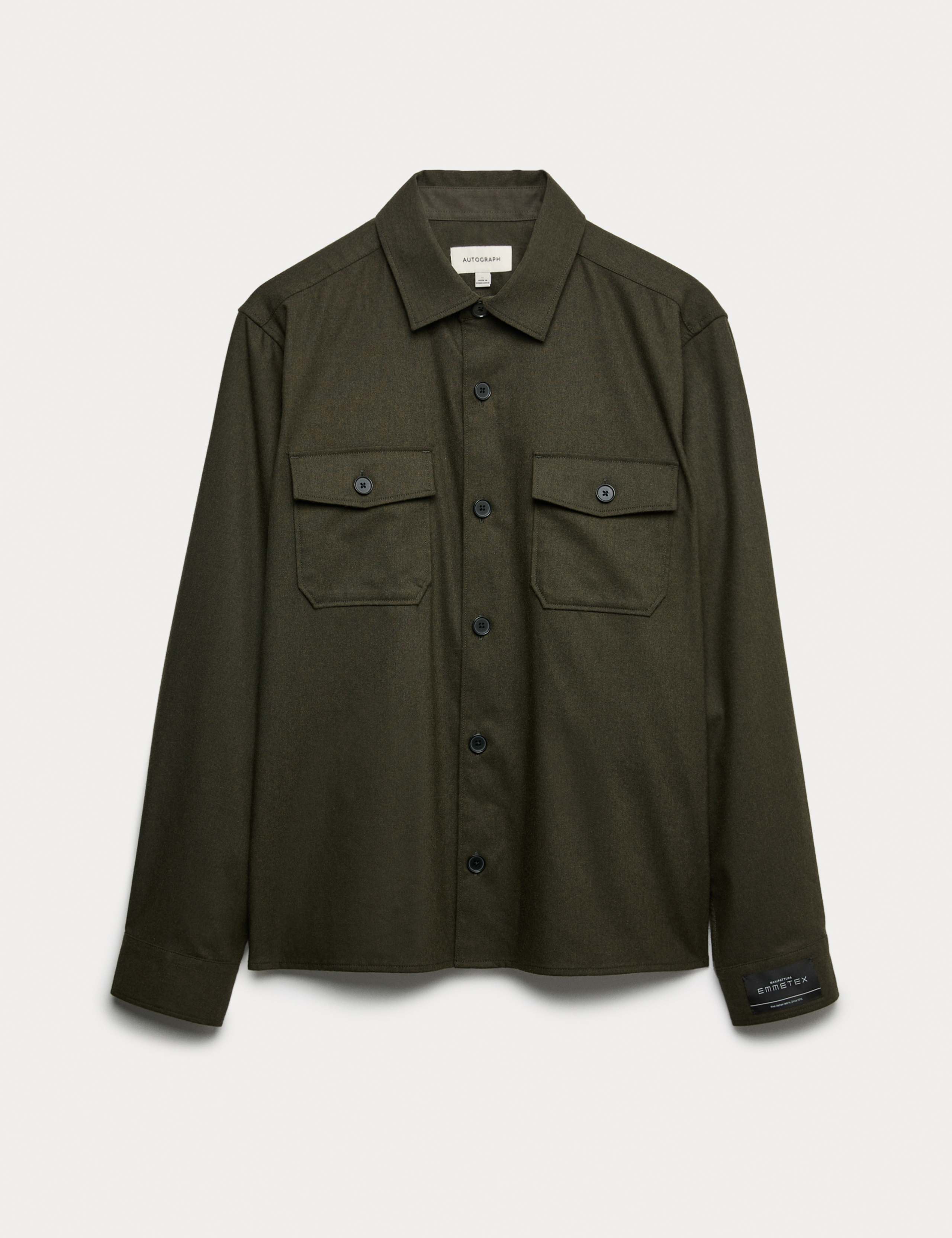 Regular Fit Wool Blend Overshirt 2 of 7