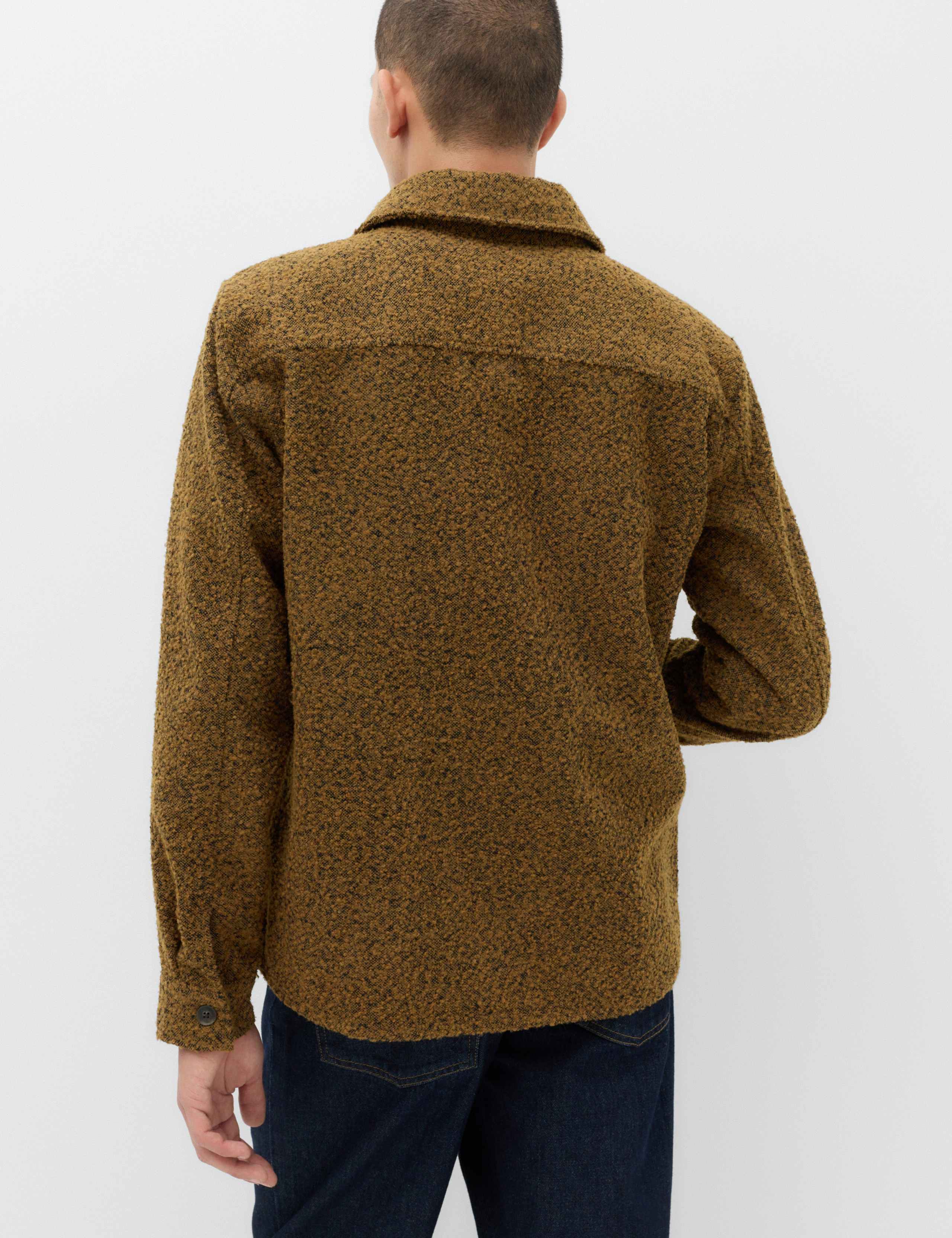 Regular Fit Boucle Textured Overshirt 5 of 6