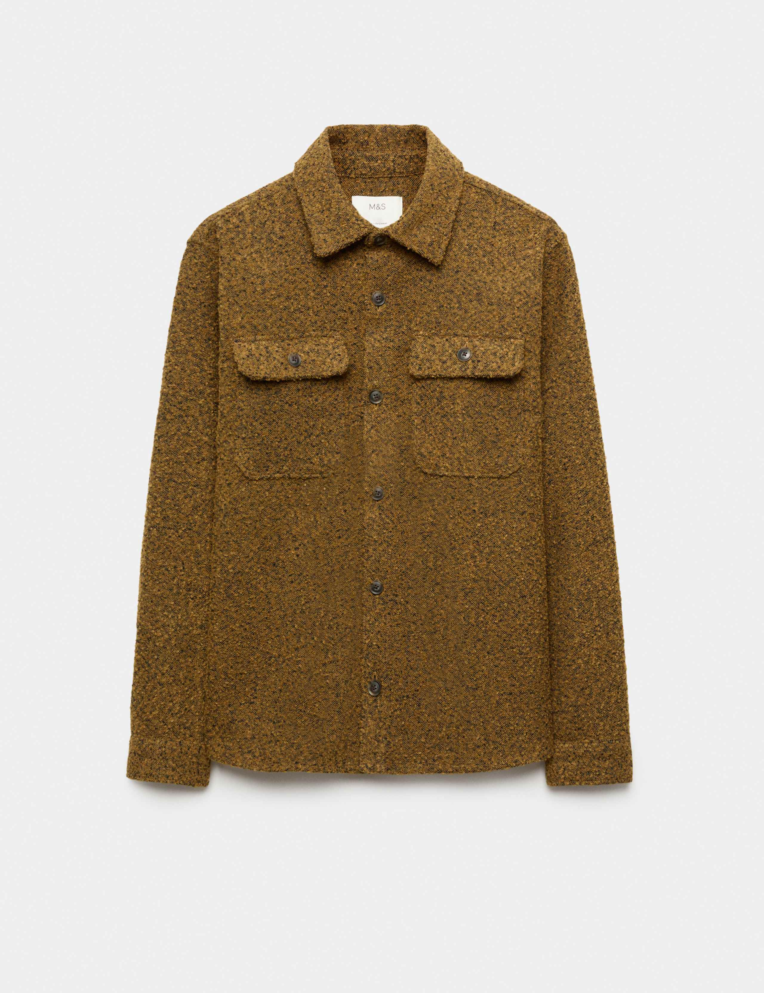Regular Fit Boucle Textured Overshirt 2 of 6