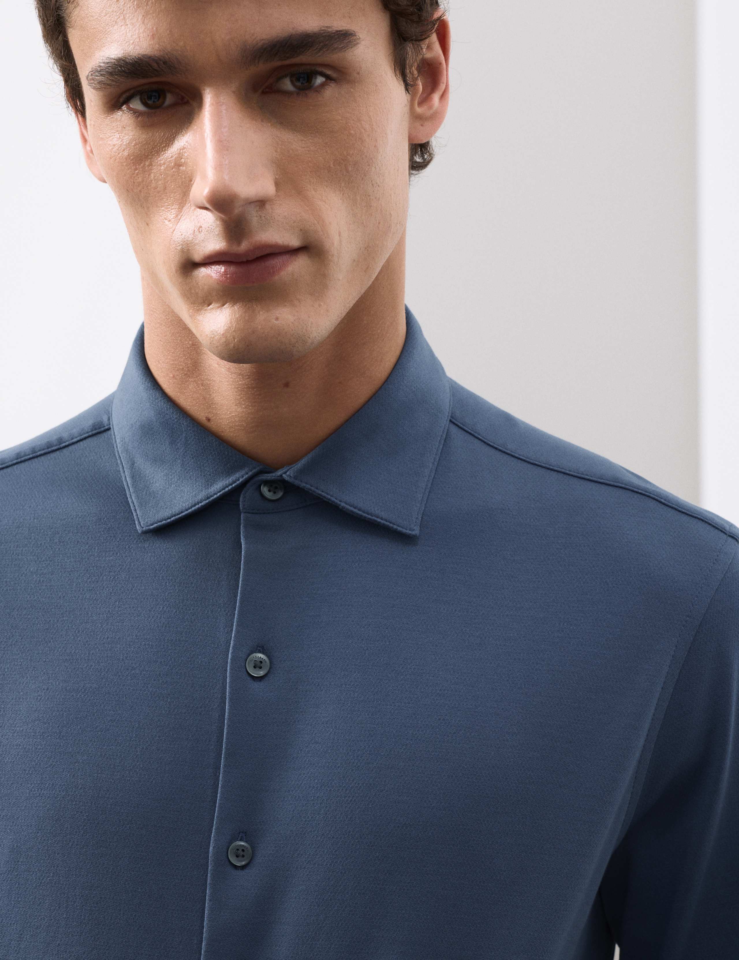 Slim Fit Easy Iron Pure Cotton Jersey Shirt 5 of 6