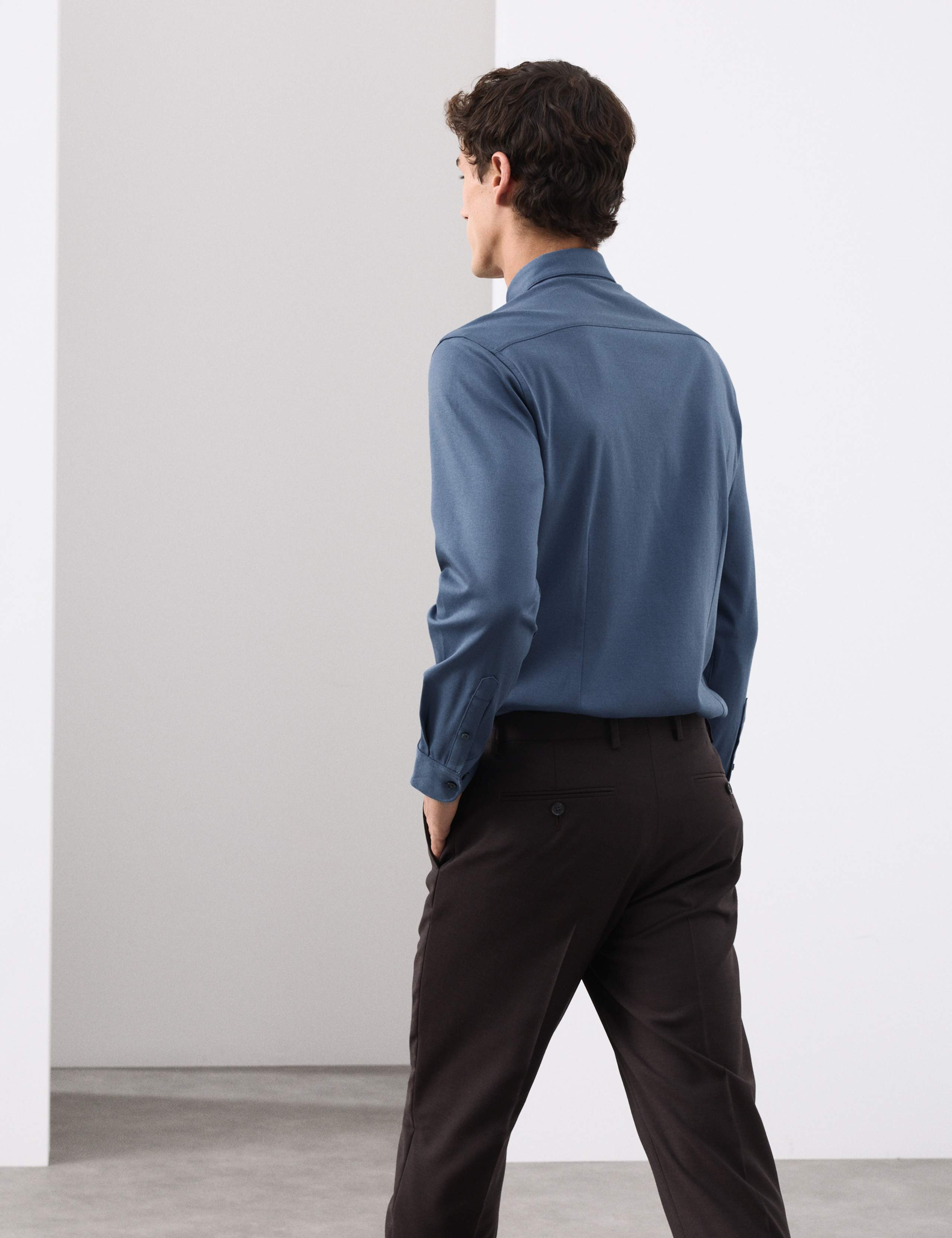 Slim Fit Easy Iron Pure Cotton Jersey Shirt 6 of 6