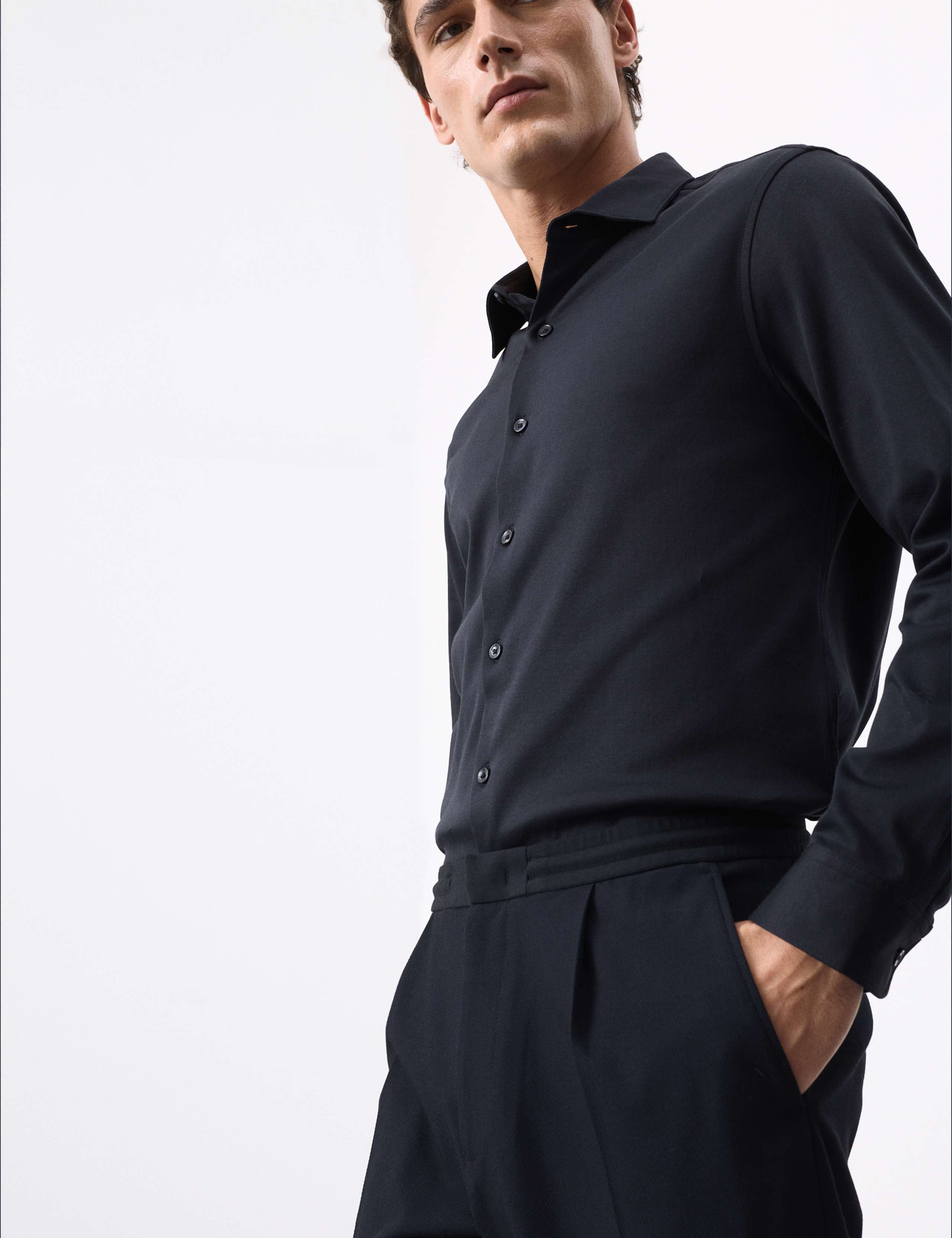 Slim Fit Easy Iron Pure Cotton Jersey Shirt 3 of 6