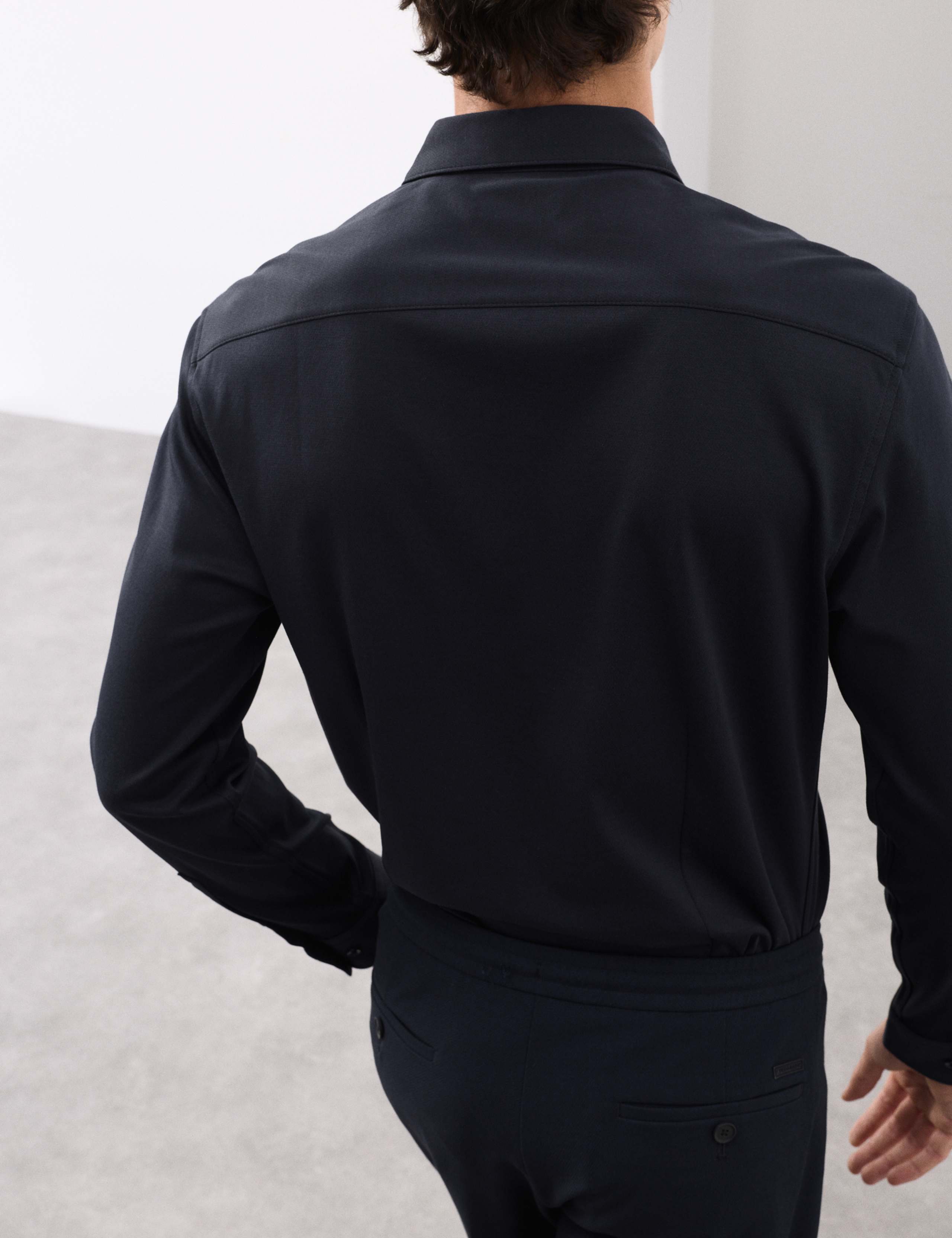 Slim Fit Easy Iron Pure Cotton Jersey Shirt 4 of 6