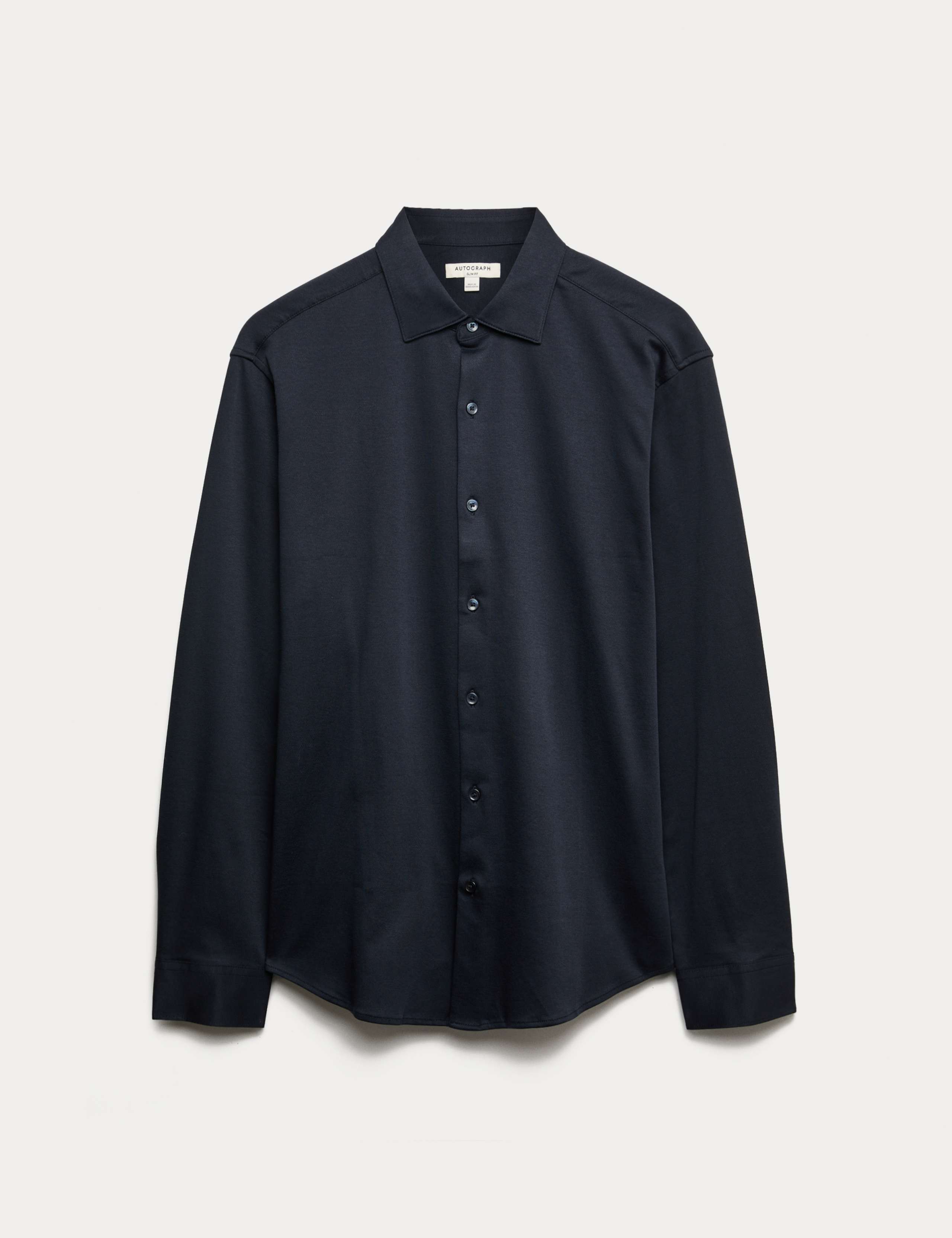 Slim Fit Easy Iron Pure Cotton Jersey Shirt 2 of 6