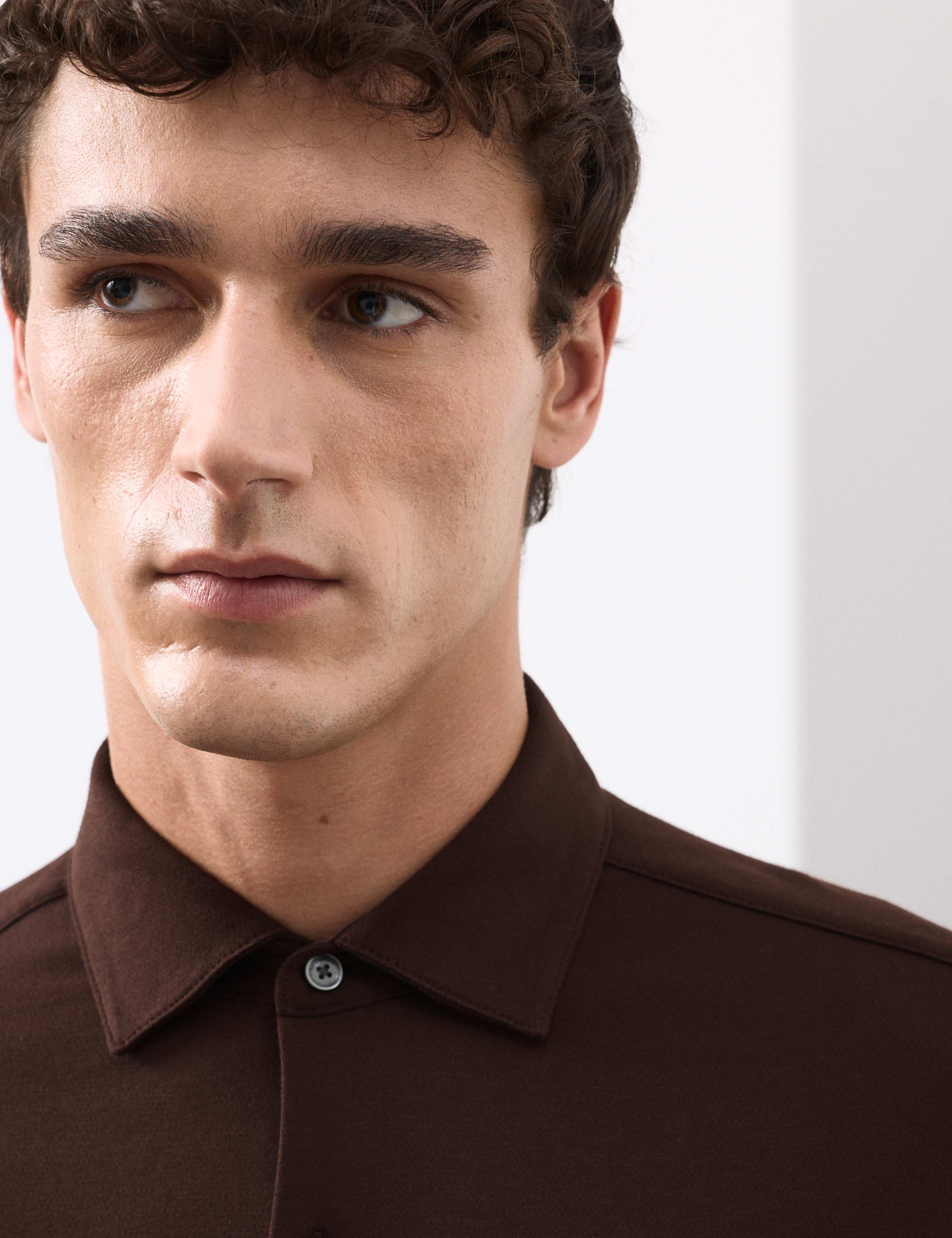 Slim Fit Easy Iron Pure Cotton Jersey Shirt 3 of 6