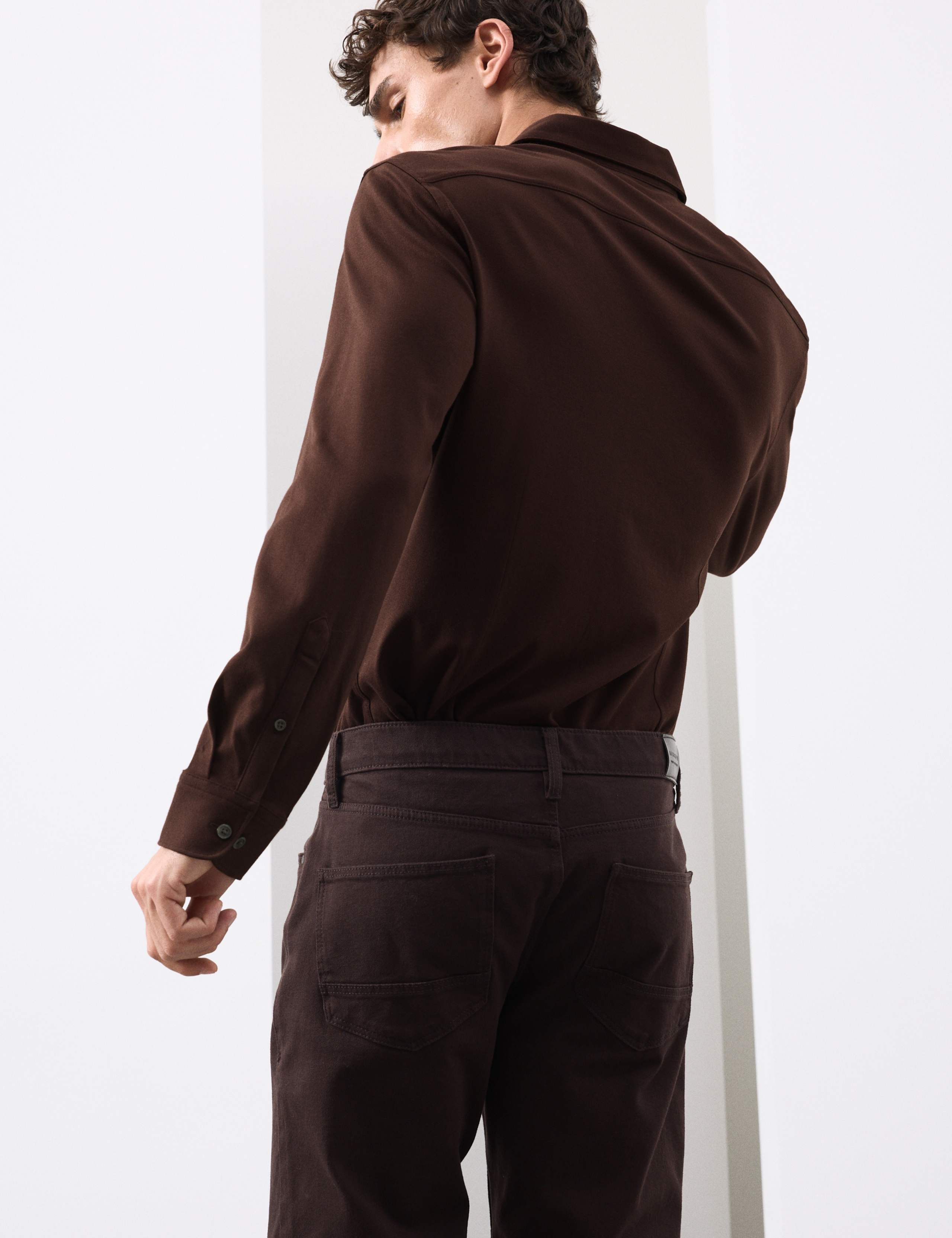 Slim Fit Easy Iron Pure Cotton Jersey Shirt 5 of 6