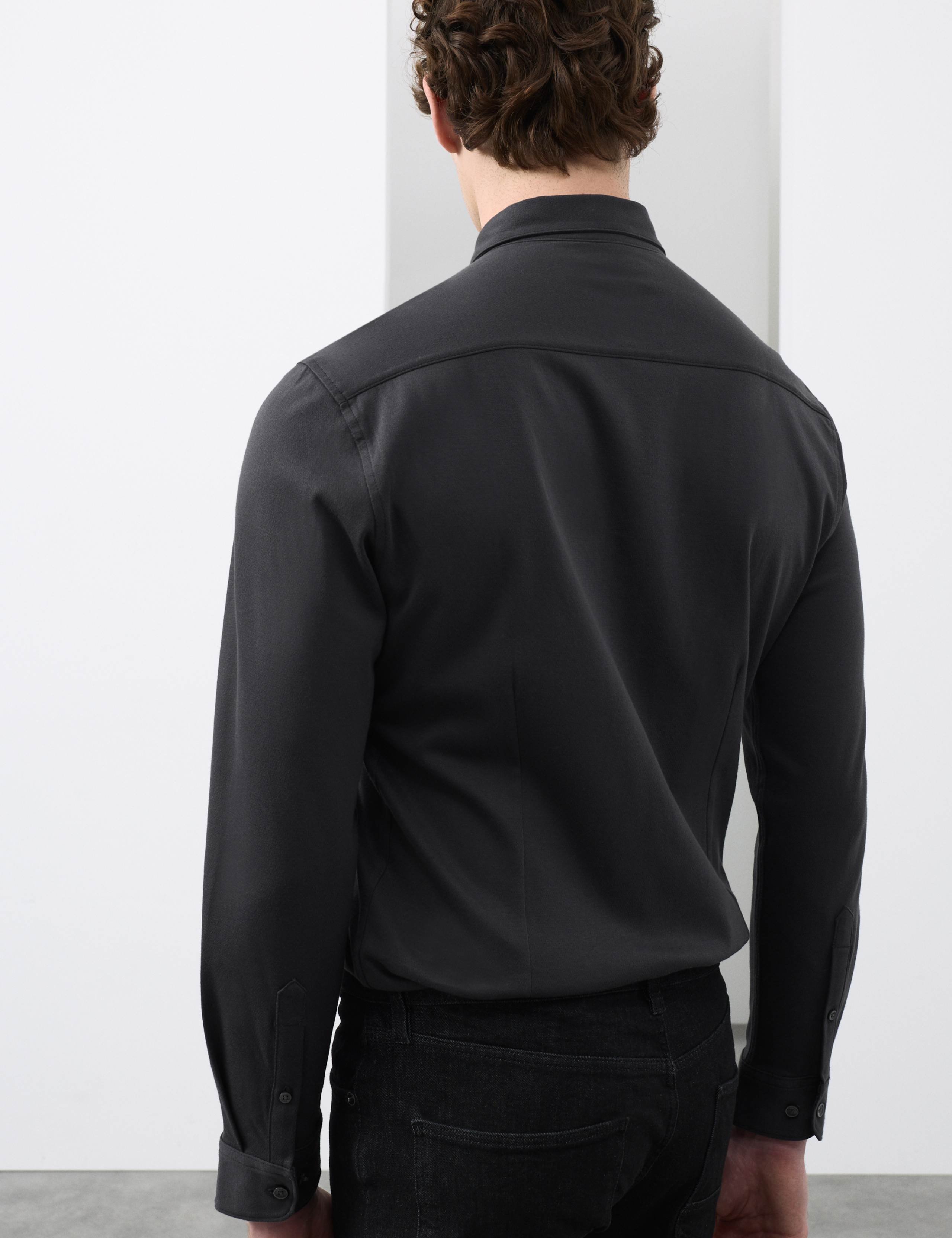 Slim Fit Easy Iron Pure Cotton Jersey Shirt 6 of 6