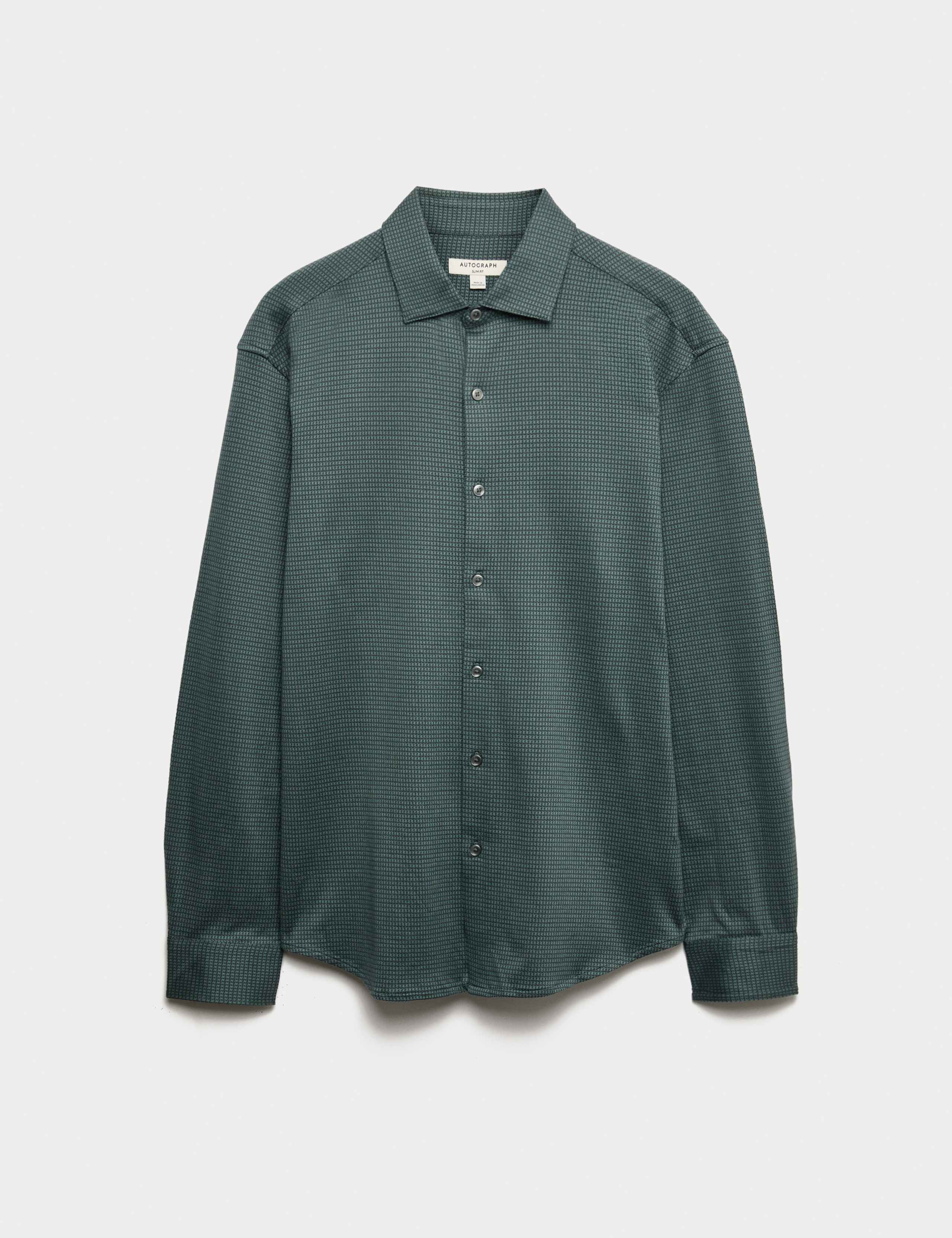 Slim Fit Easy Iron Pure Cotton Jersey Shirt 2 of 7