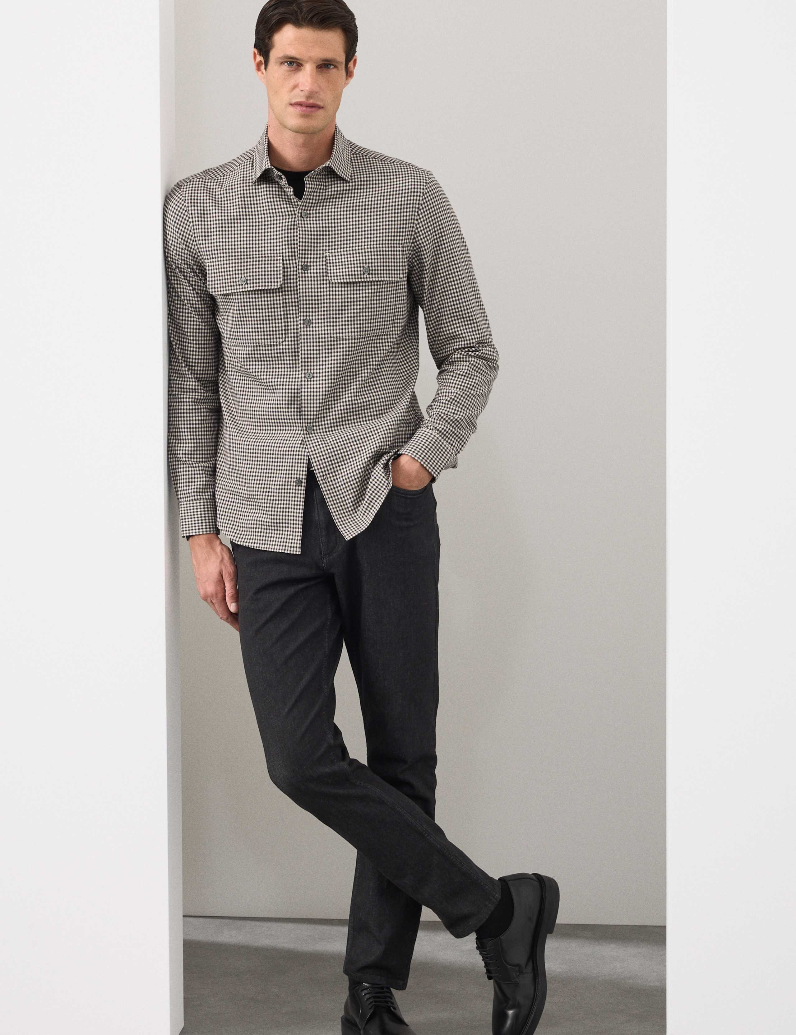 Easy Iron Cotton Rich Check Shirt 7 of 7