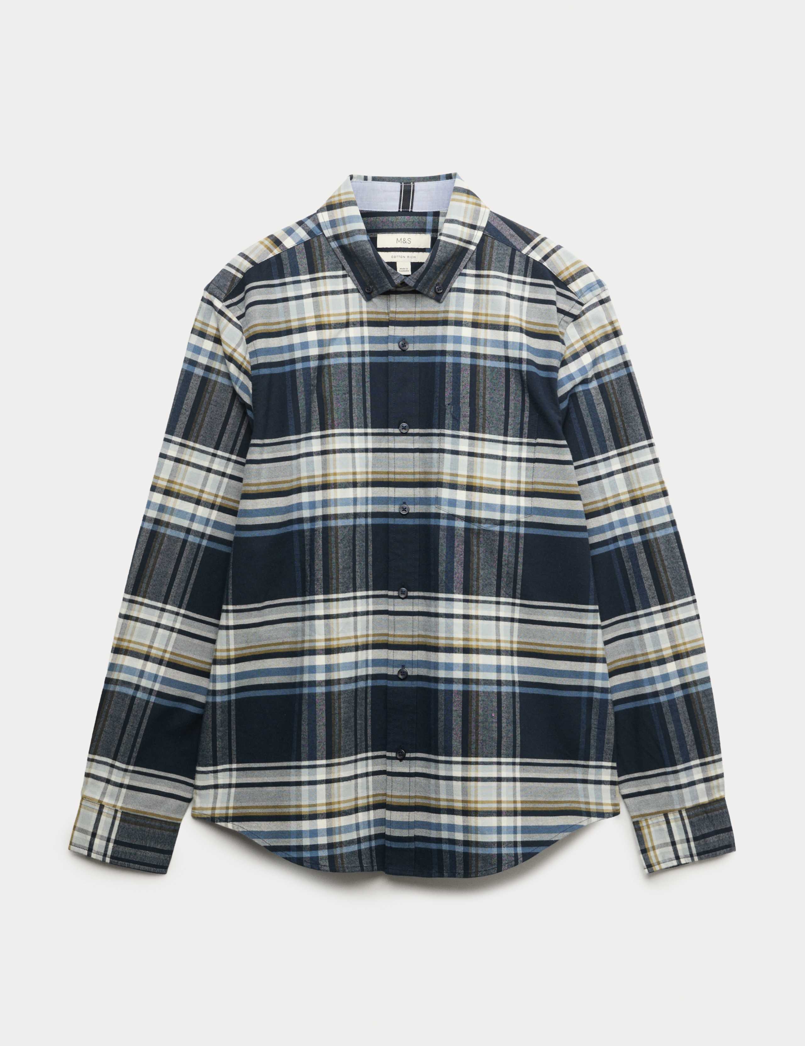 Cotton Rich Check Oxford Shirt 2 of 7