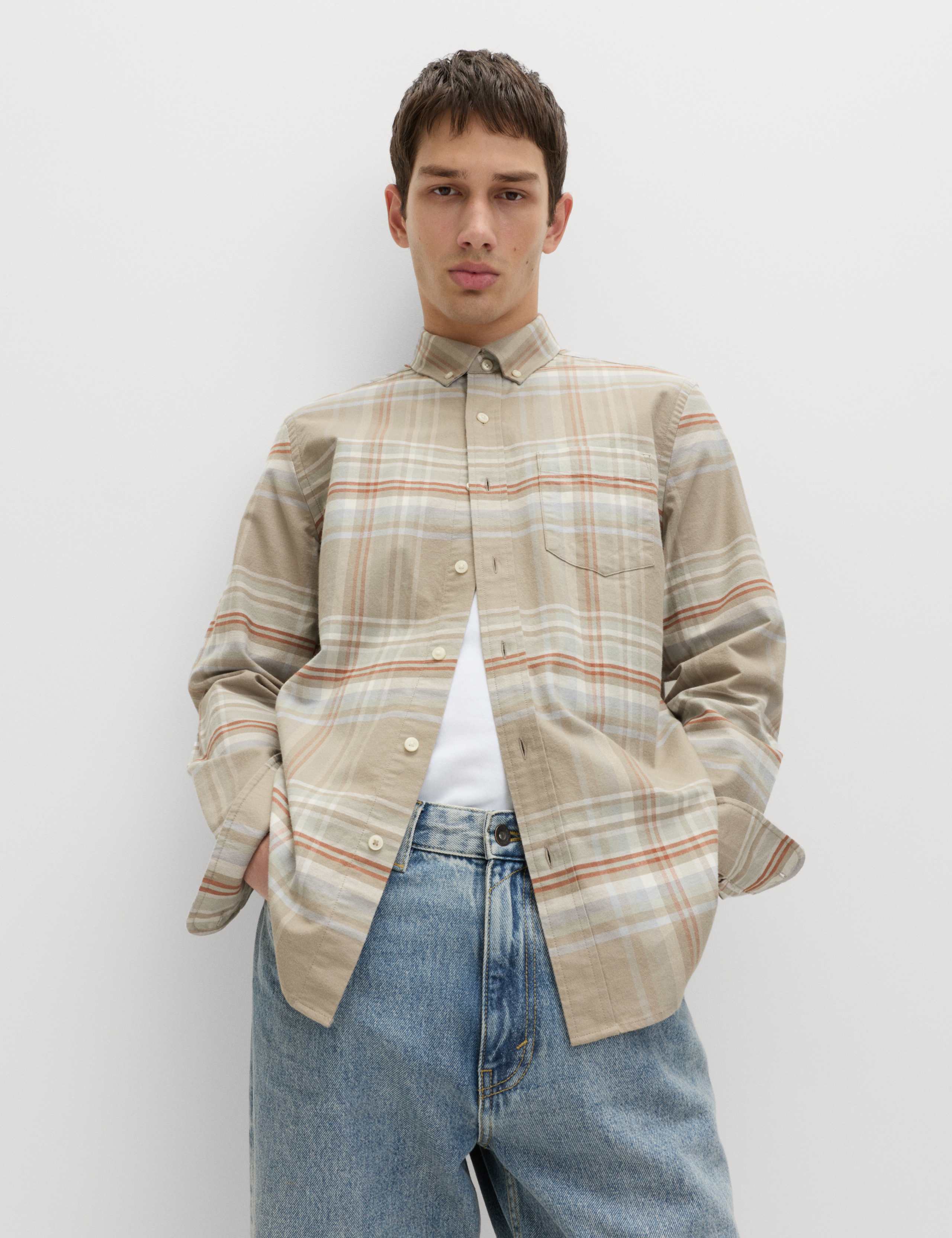 Cotton Rich Check Oxford Shirt 1 of 7