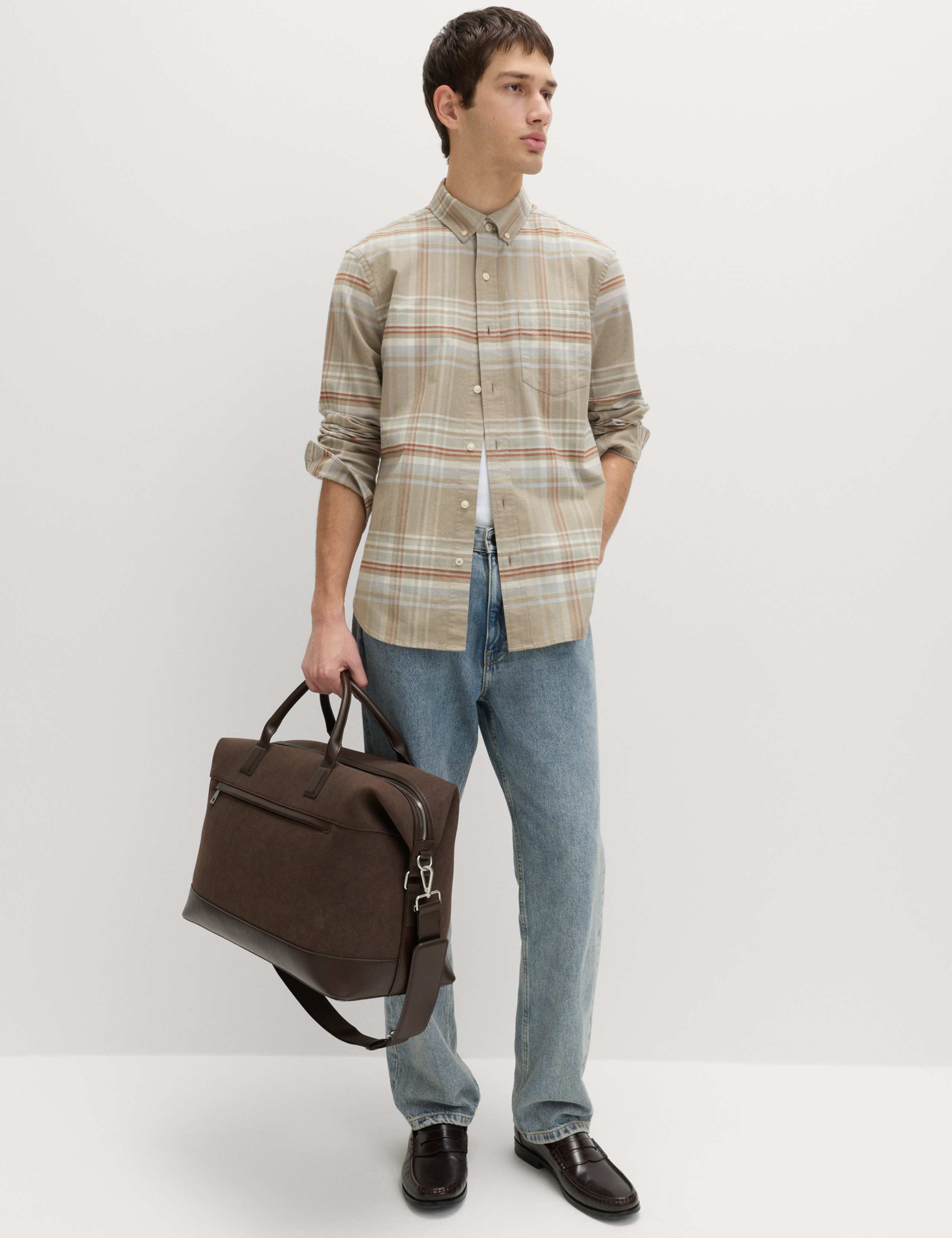 Cotton Rich Check Oxford Shirt 3 of 7