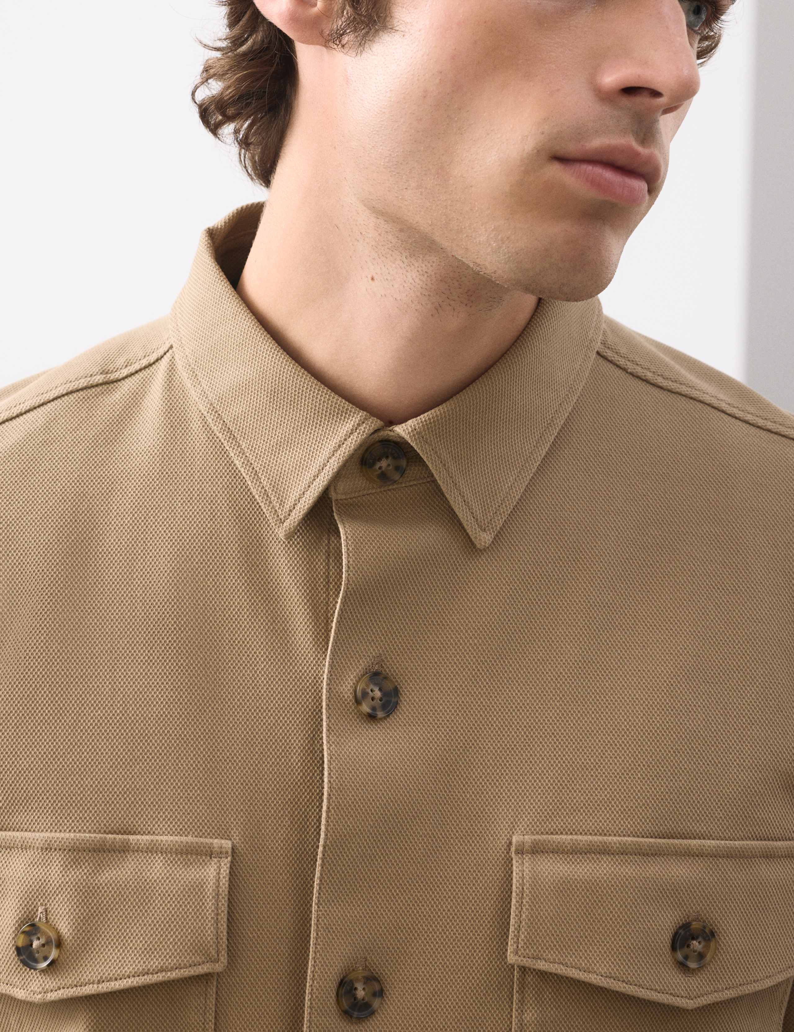 Regular Fit Cotton Rich Textured Shacket 3 of 6