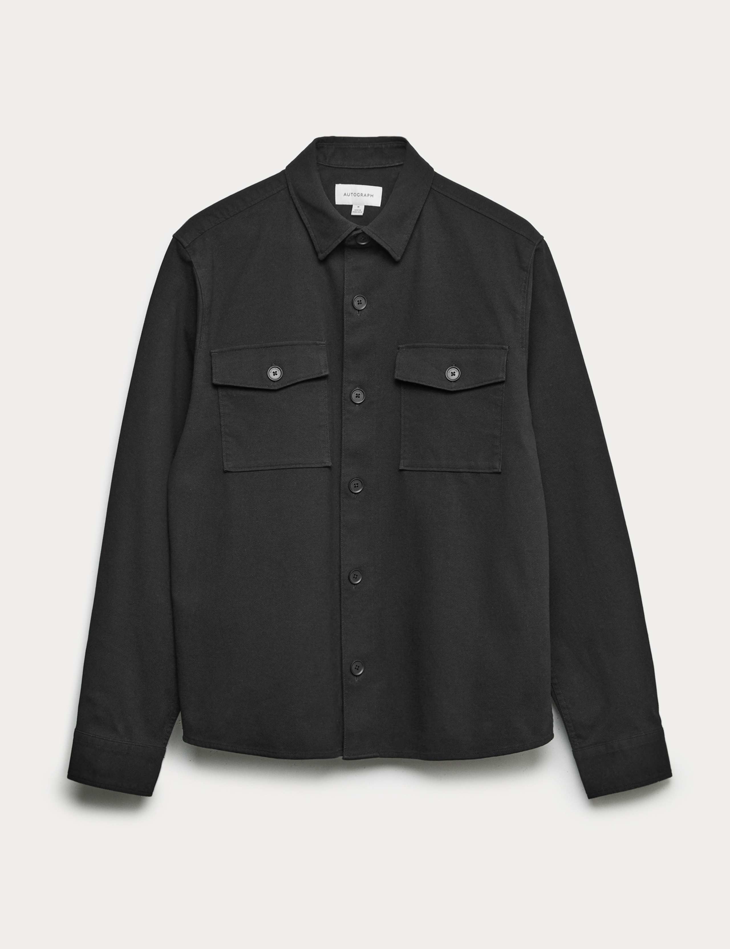 Regular Fit Cotton Rich Textured Shacket 2 of 7