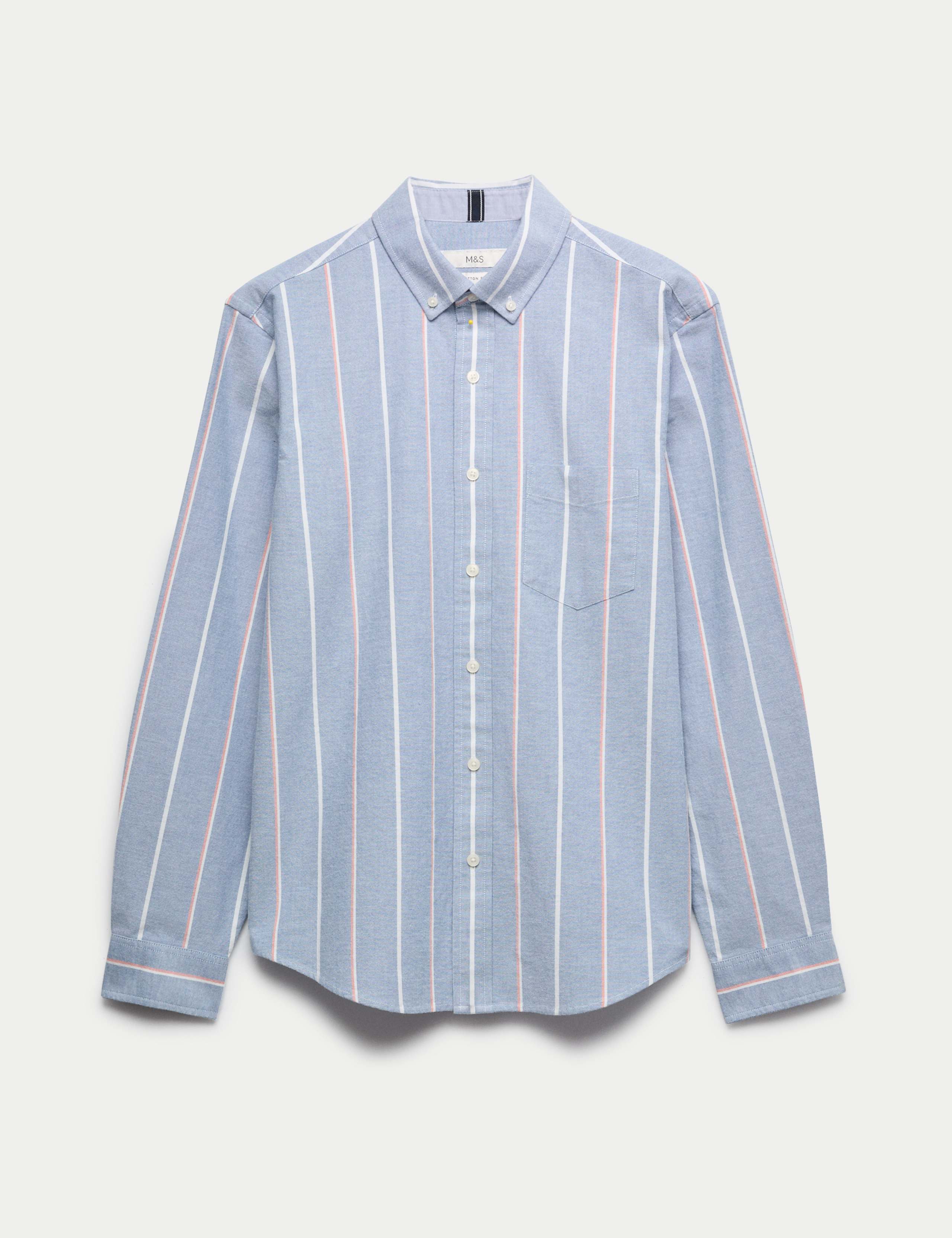 Cotton Rich Striped Oxford Shirt 2 of 6
