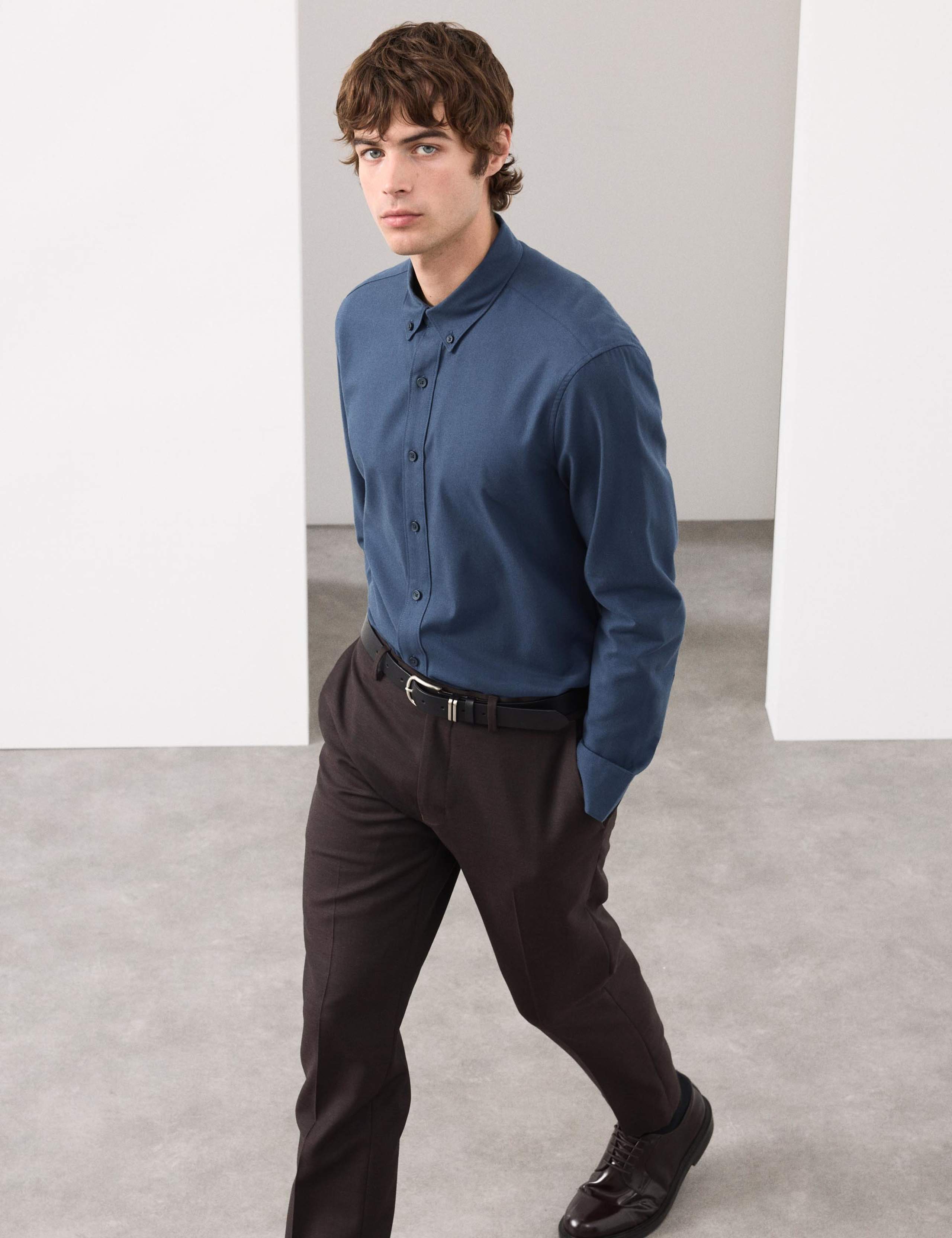 Slim Fit Cotton Rich Flannel Shirt 1 of 7