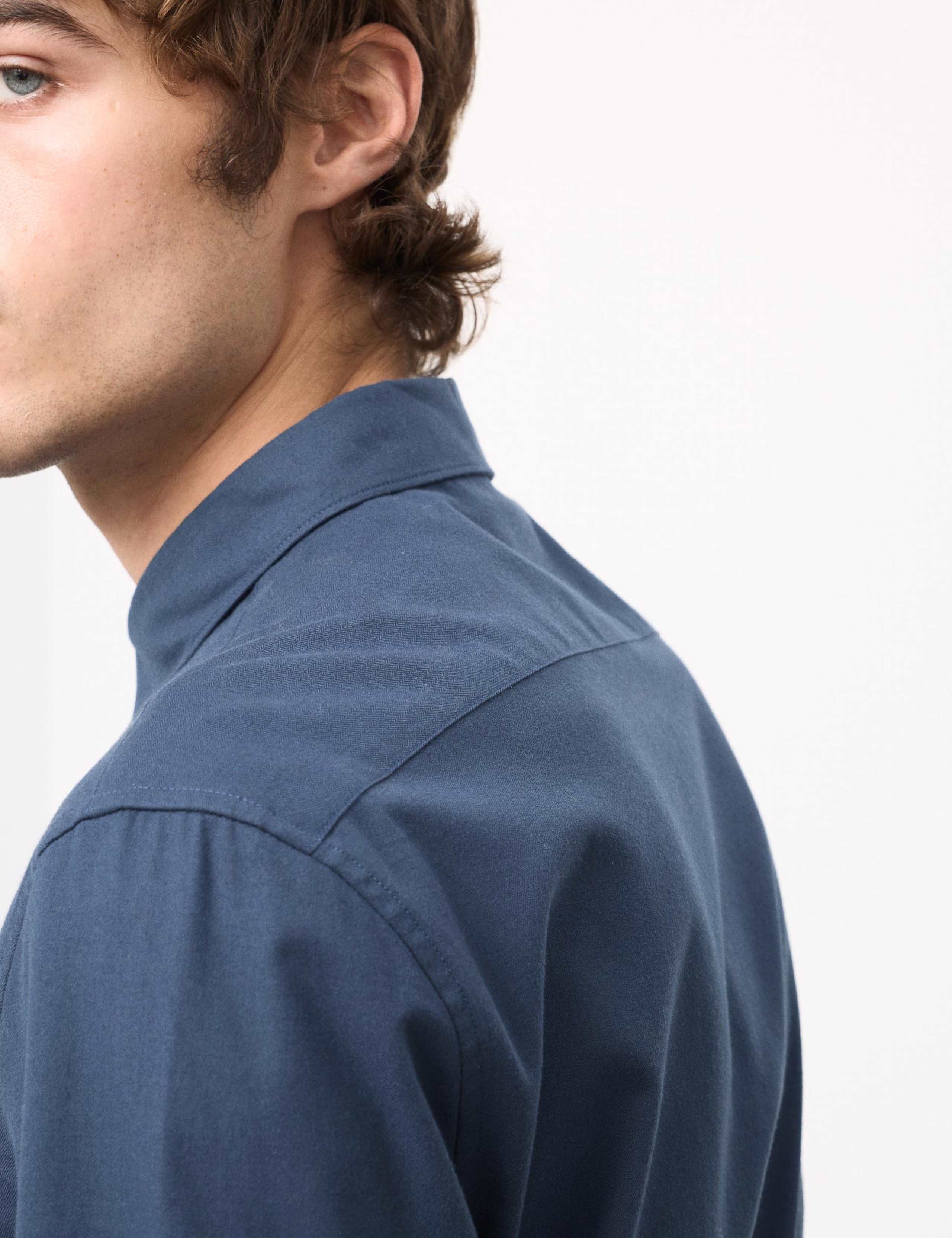 Slim Fit Cotton Rich Flannel Shirt with Cashmere 4 of 7