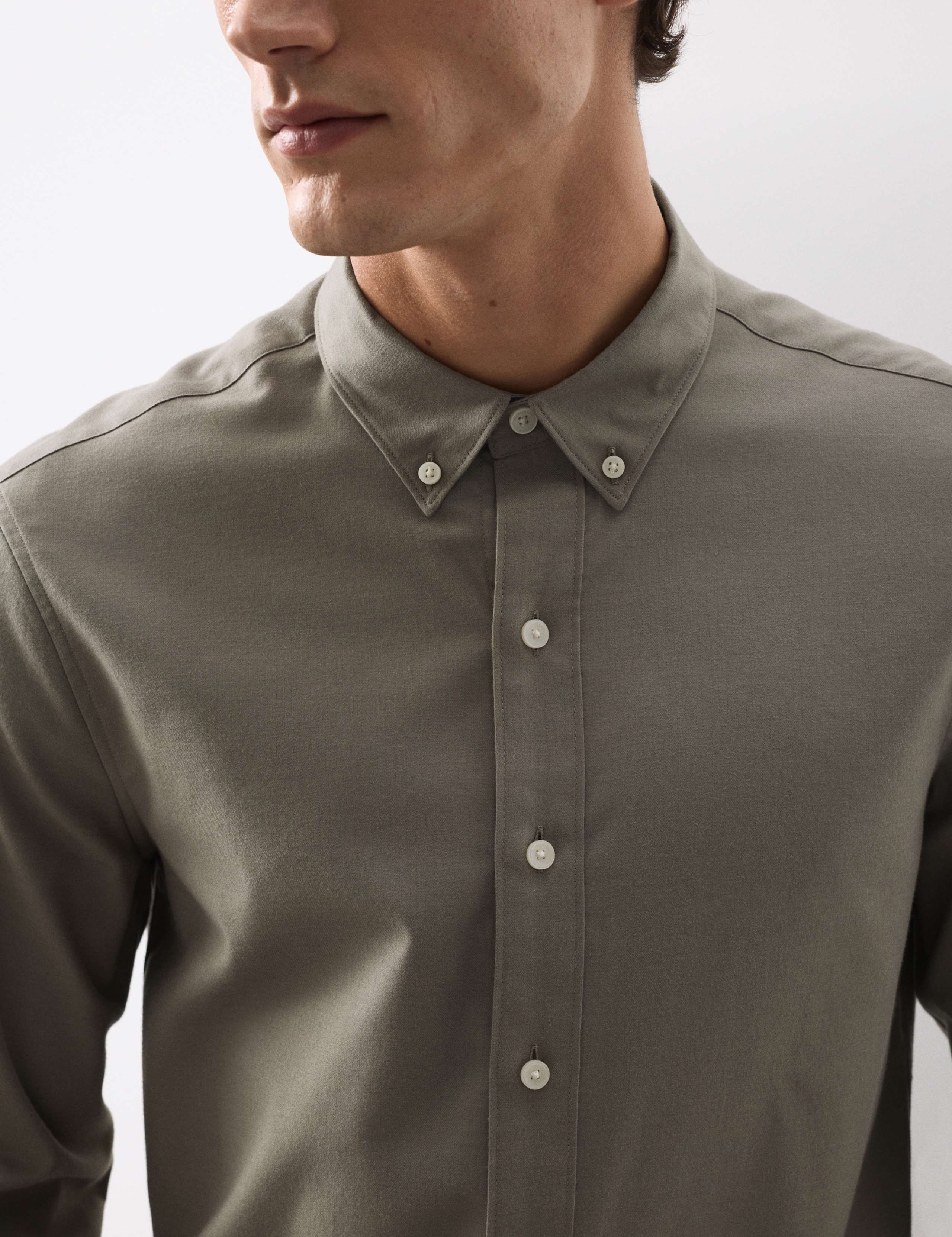 Slim Fit Cotton Rich Flannel Shirt 5 of 6