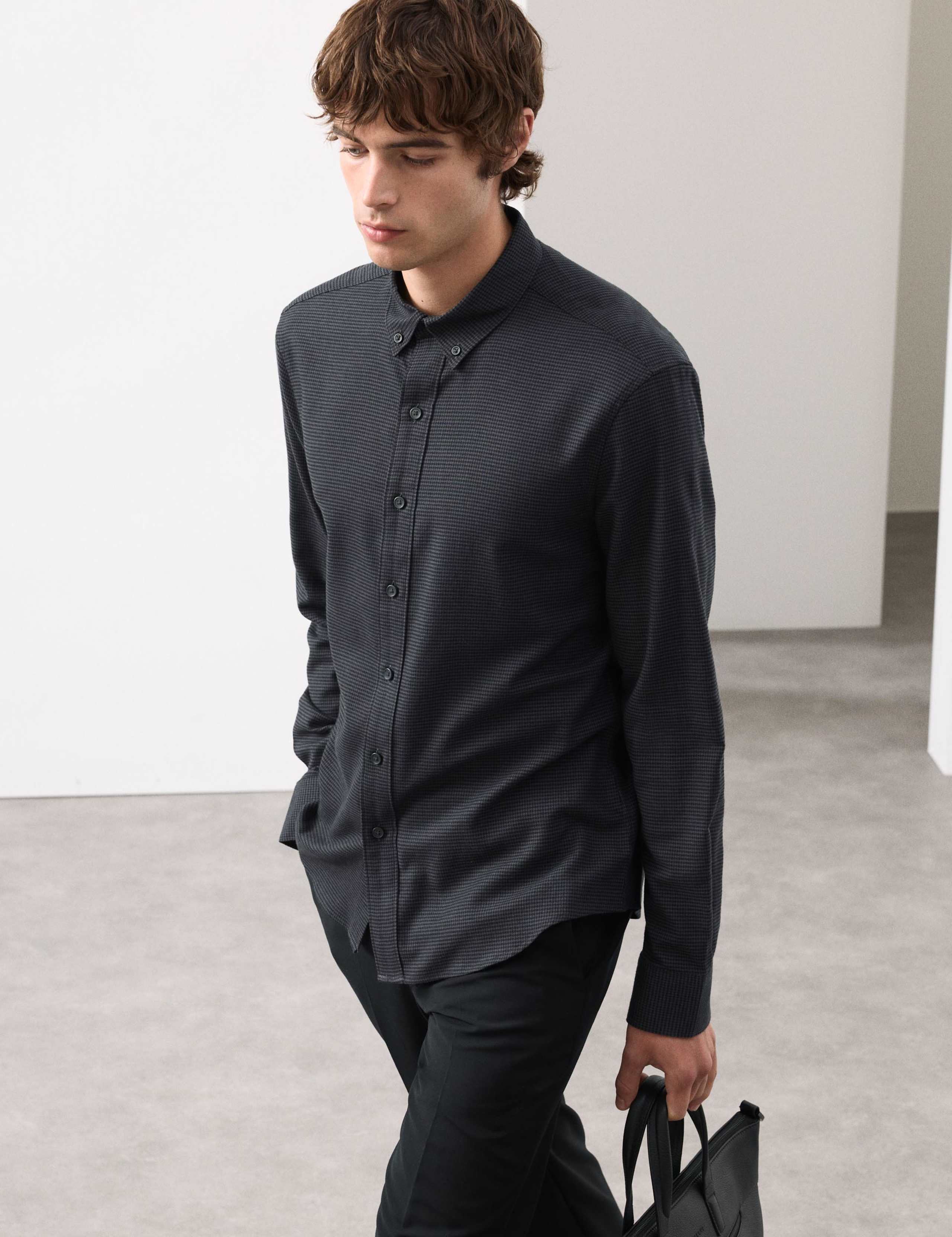 Slim Fit Cotton Rich Flannel Shirt 6 of 6