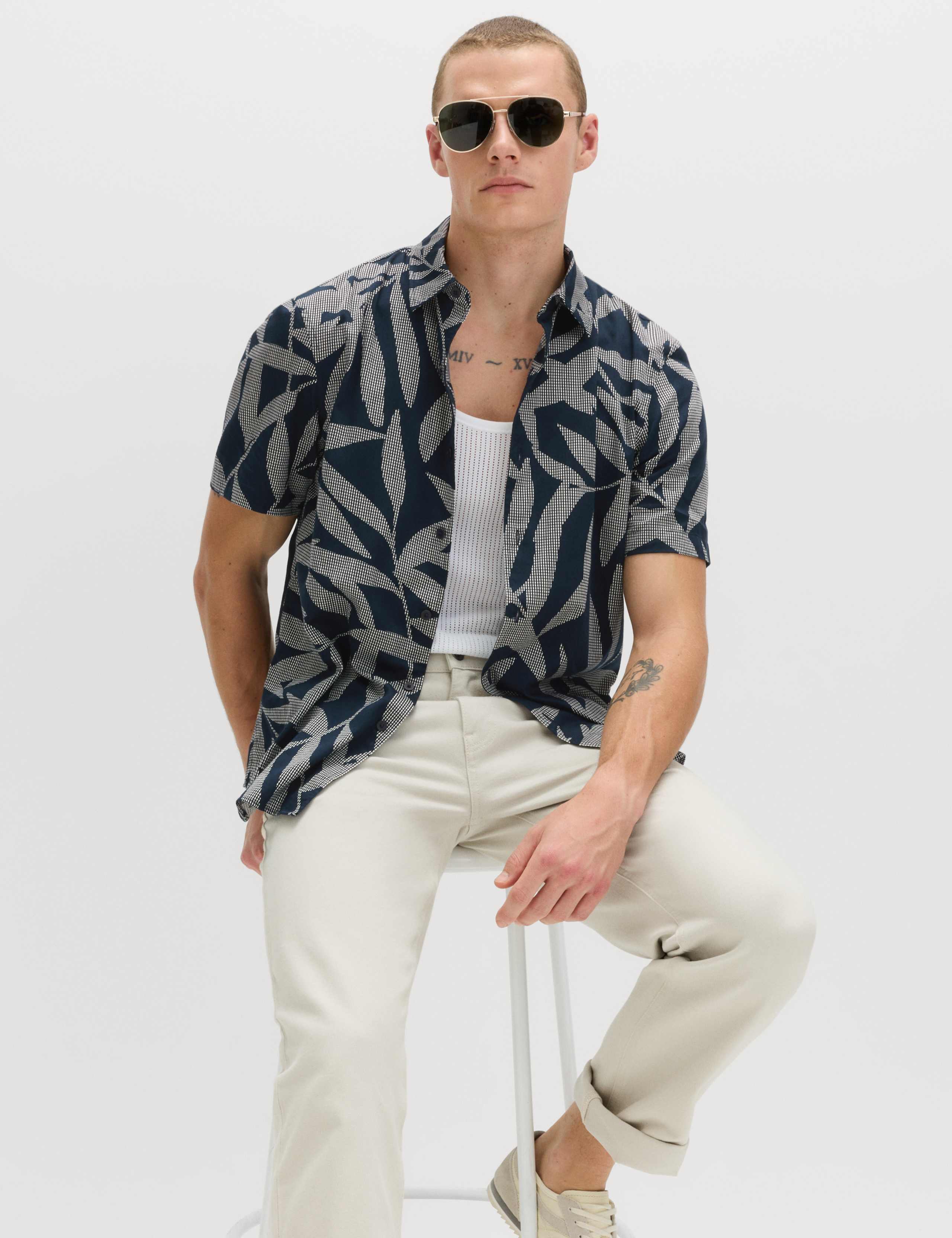 Pure Cotton Floral Short Sleeve Shirt 5 of 6