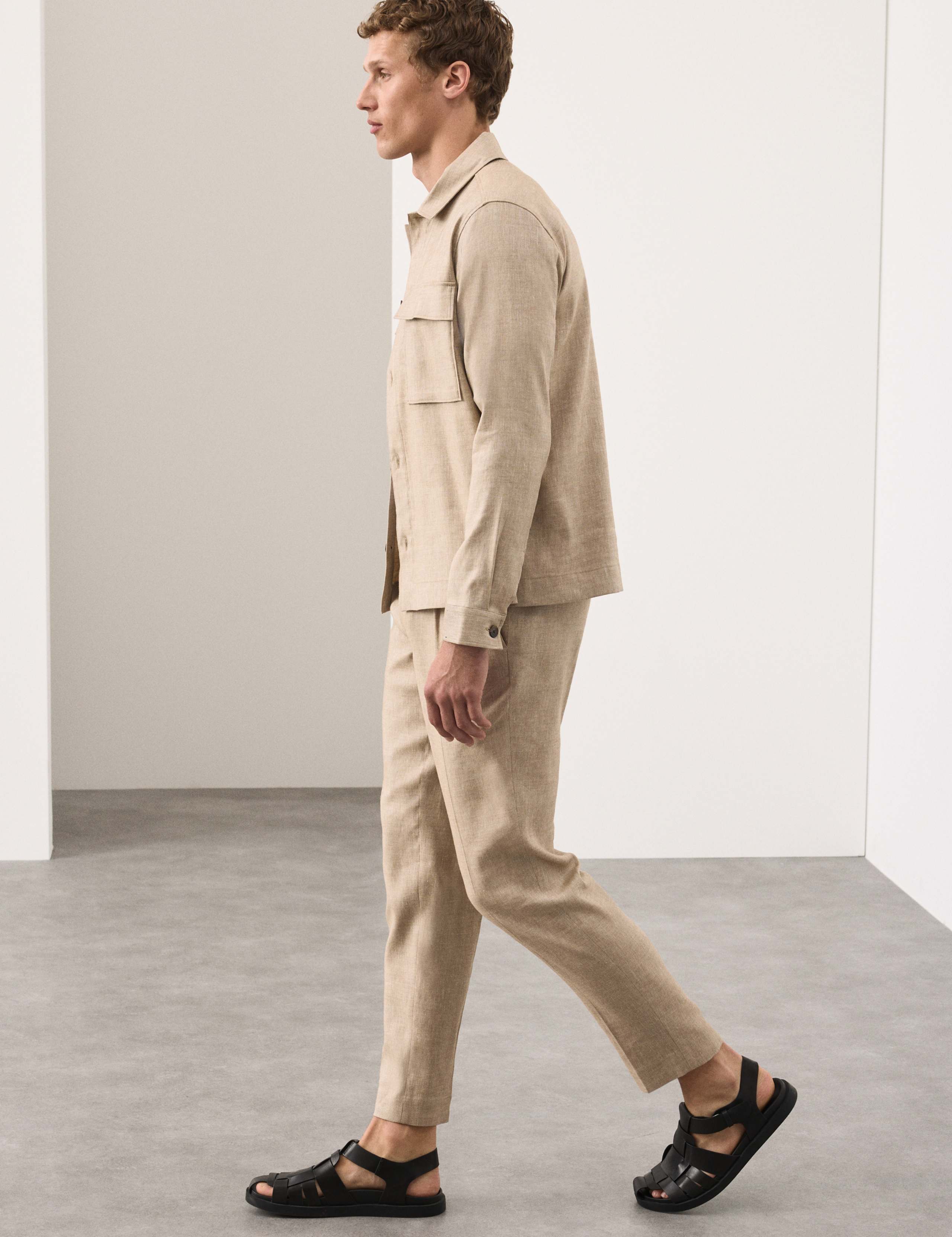 Linen Blend Twill Performance Overshirt 4 of 7