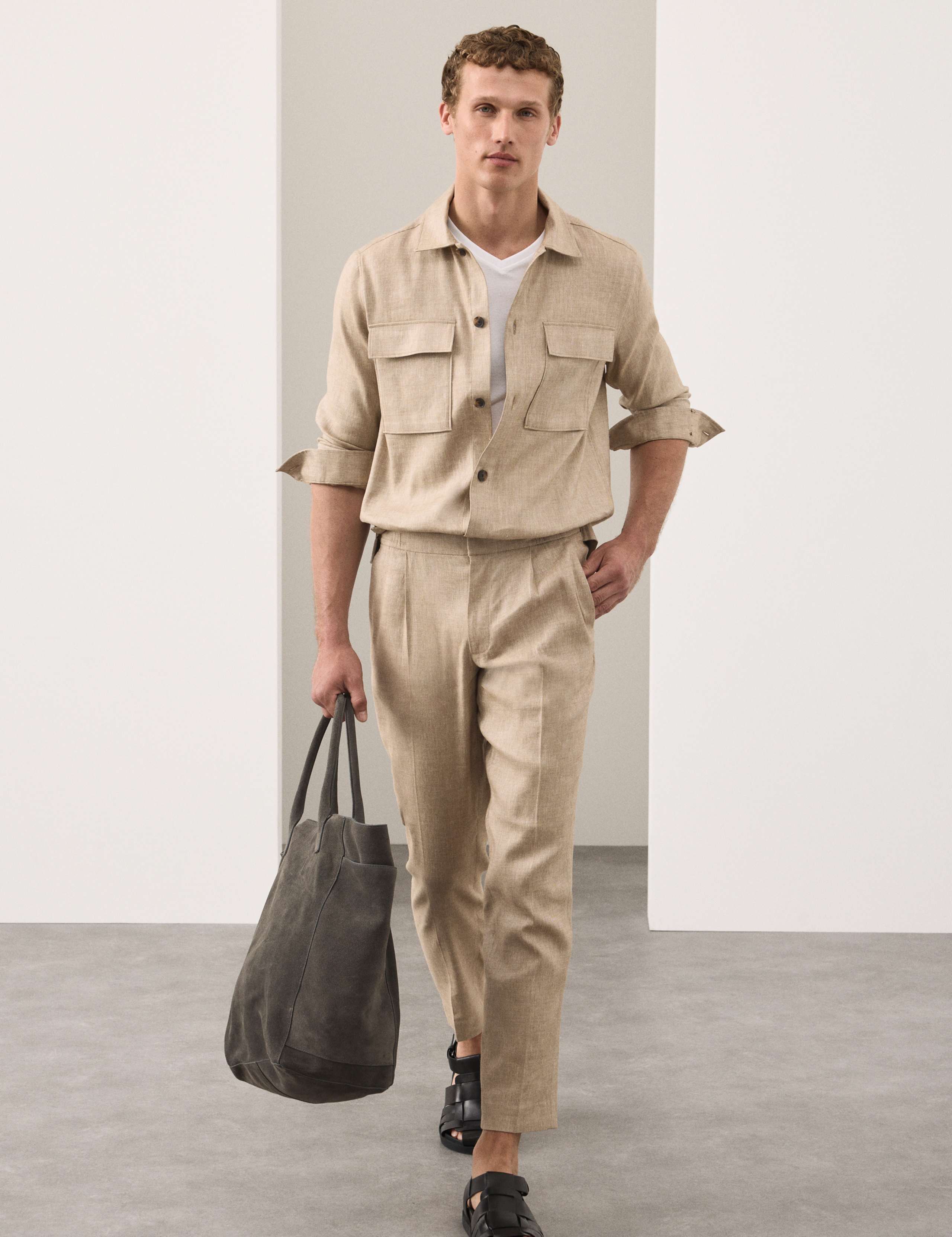 Linen Blend Twill Performance Overshirt 6 of 7