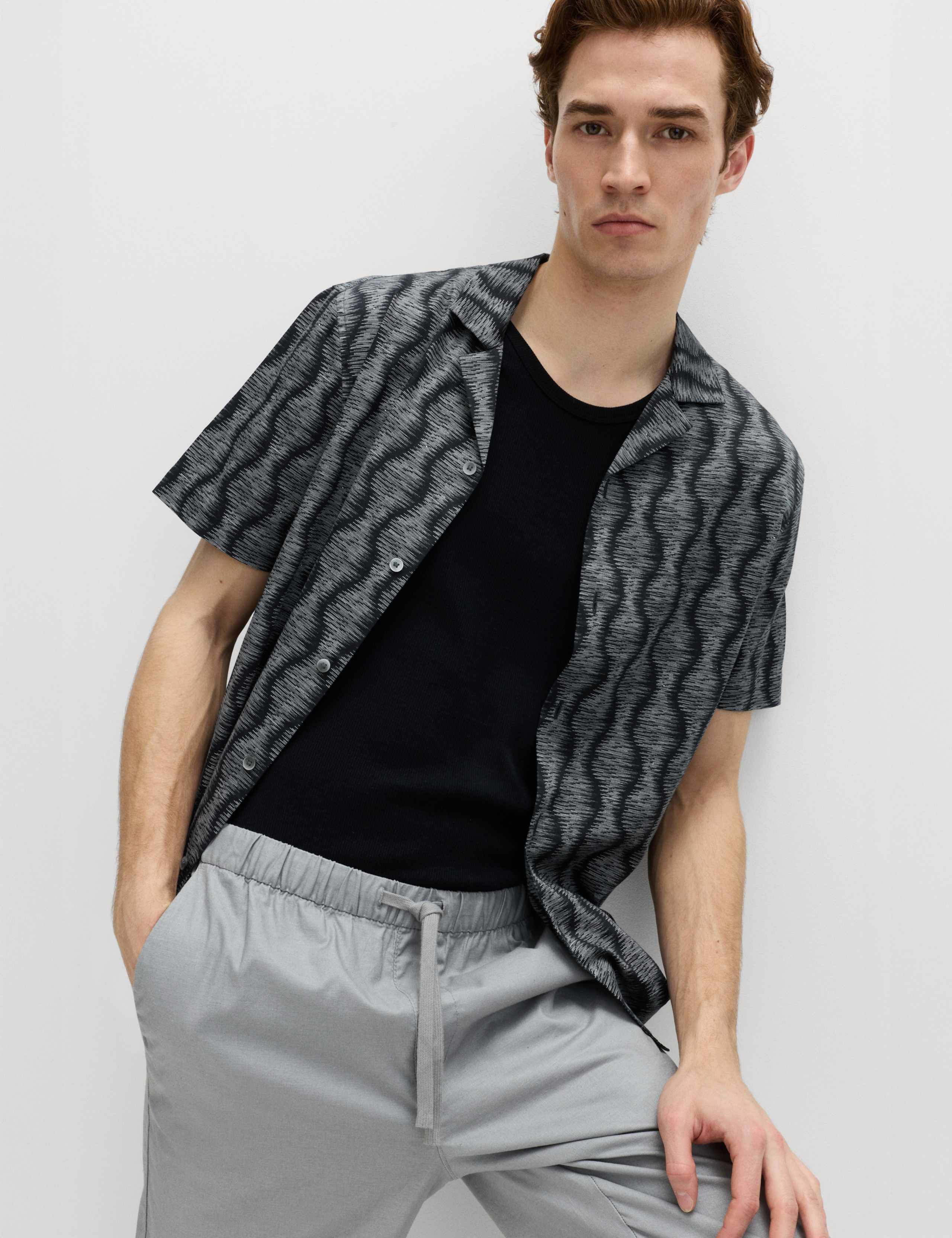 Pure Cotton Geometric Short Sleeve Shirt 1 of 6