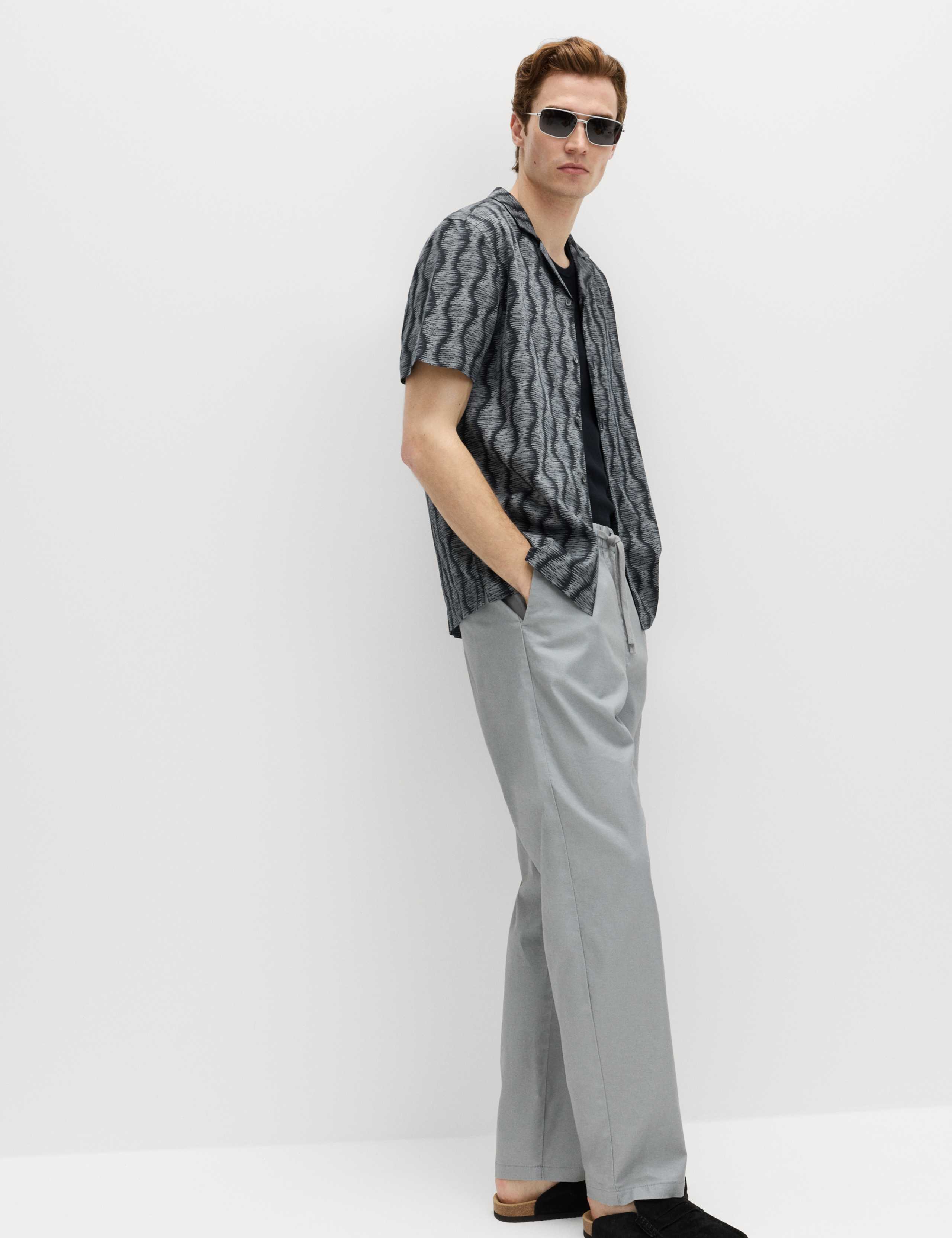 Pure Cotton Geometric Short Sleeve Shirt 5 of 6