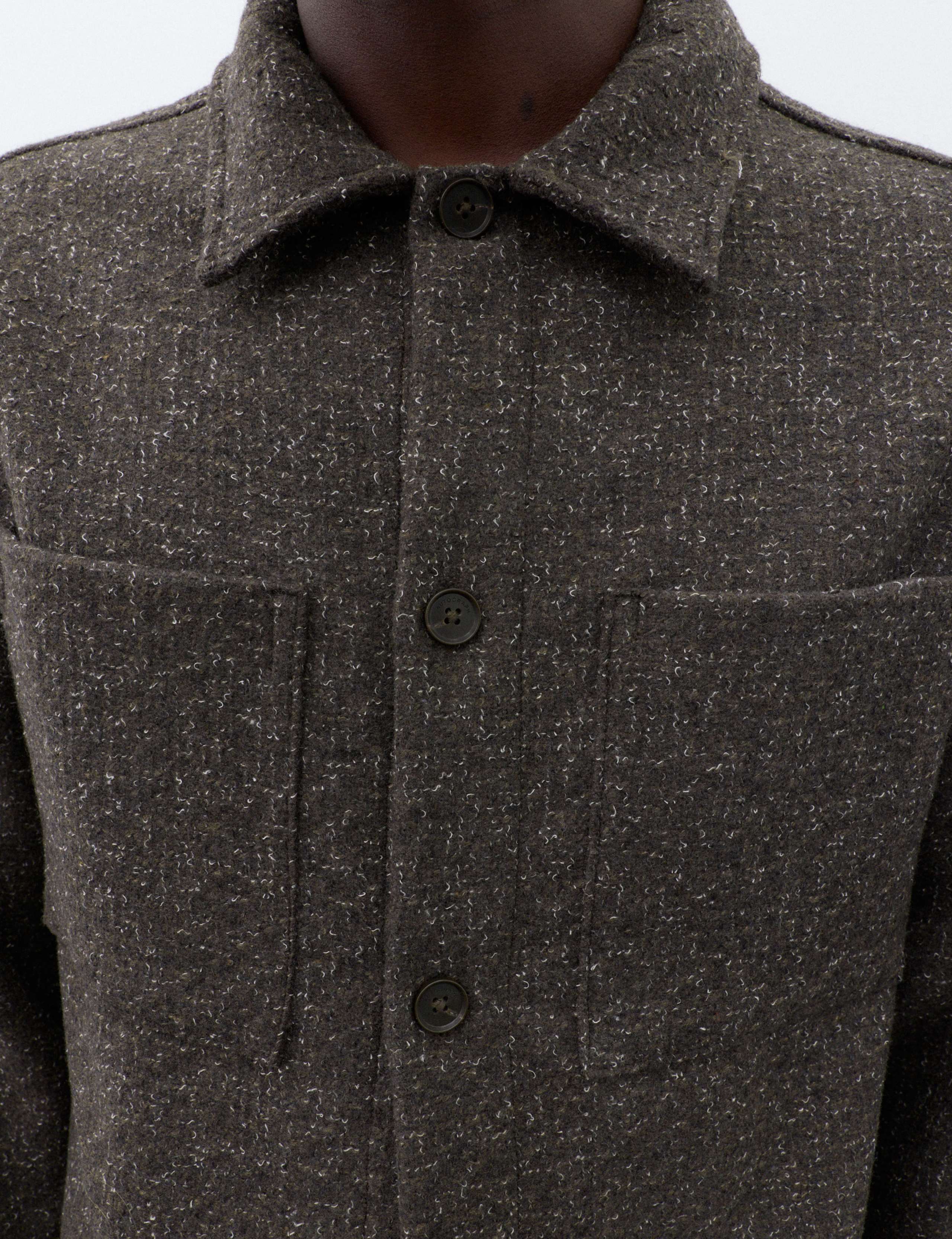 Wool Blend Textured Overshirt 2 of 2
