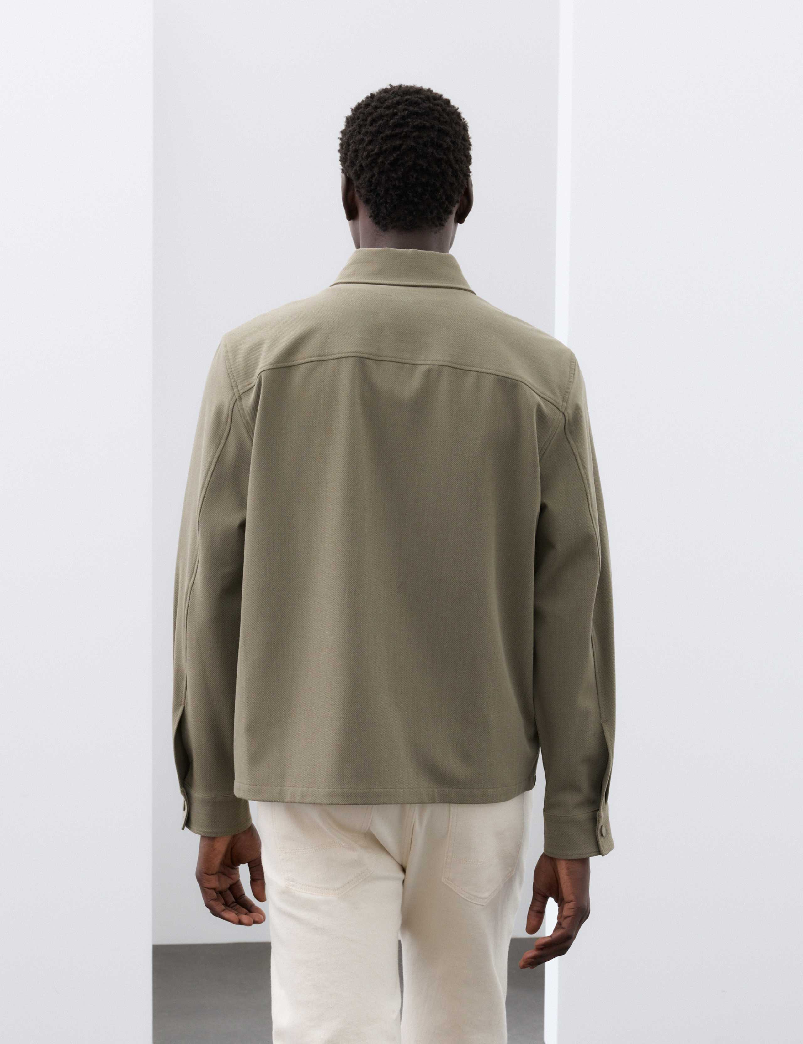 Regular Fit Stretch Twill Overshirt 3 of 7