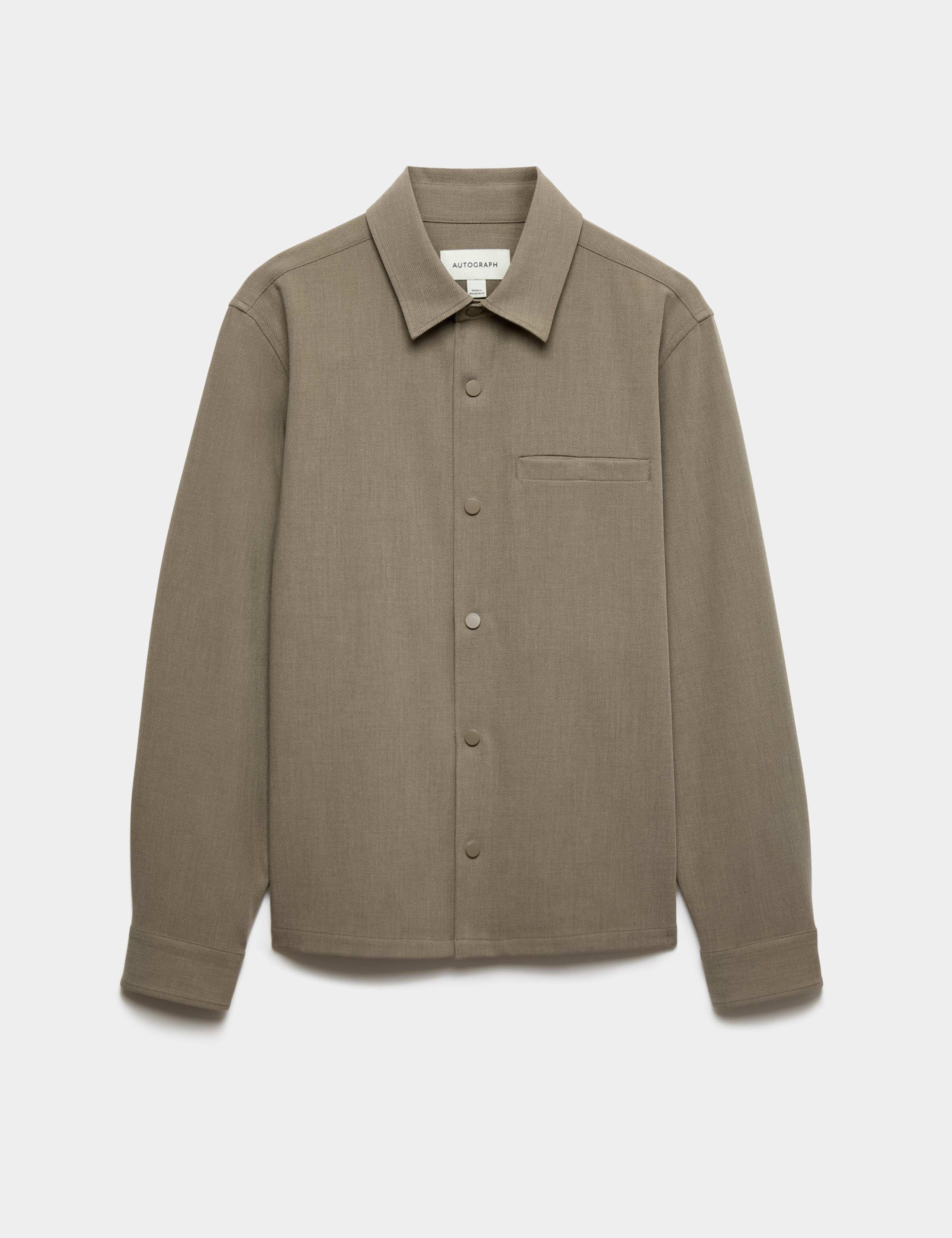 Regular Fit Stretch Twill Overshirt 2 of 7